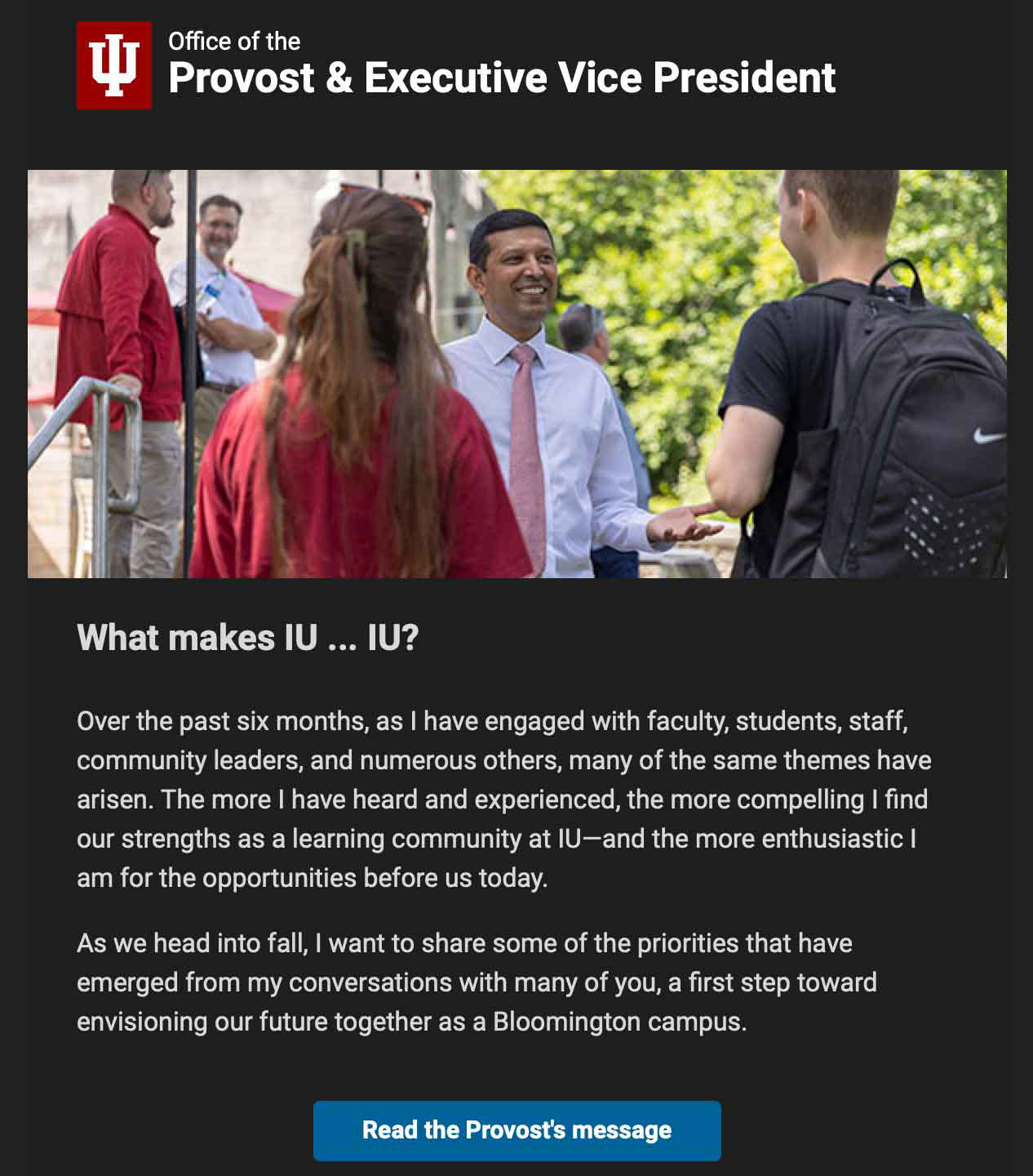Provost newsletter - photographer