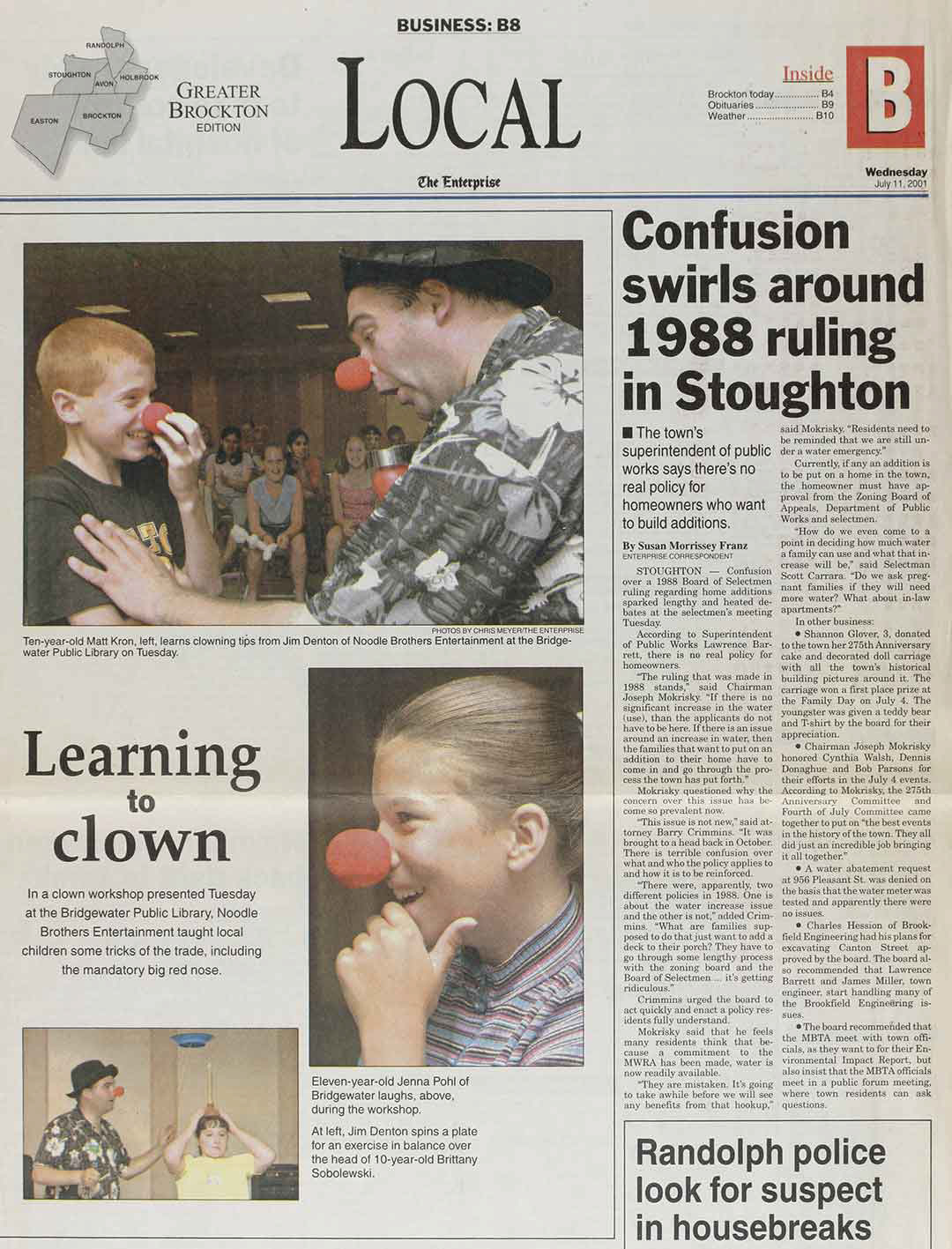 Enterprise of Brockton July 11, 2001.