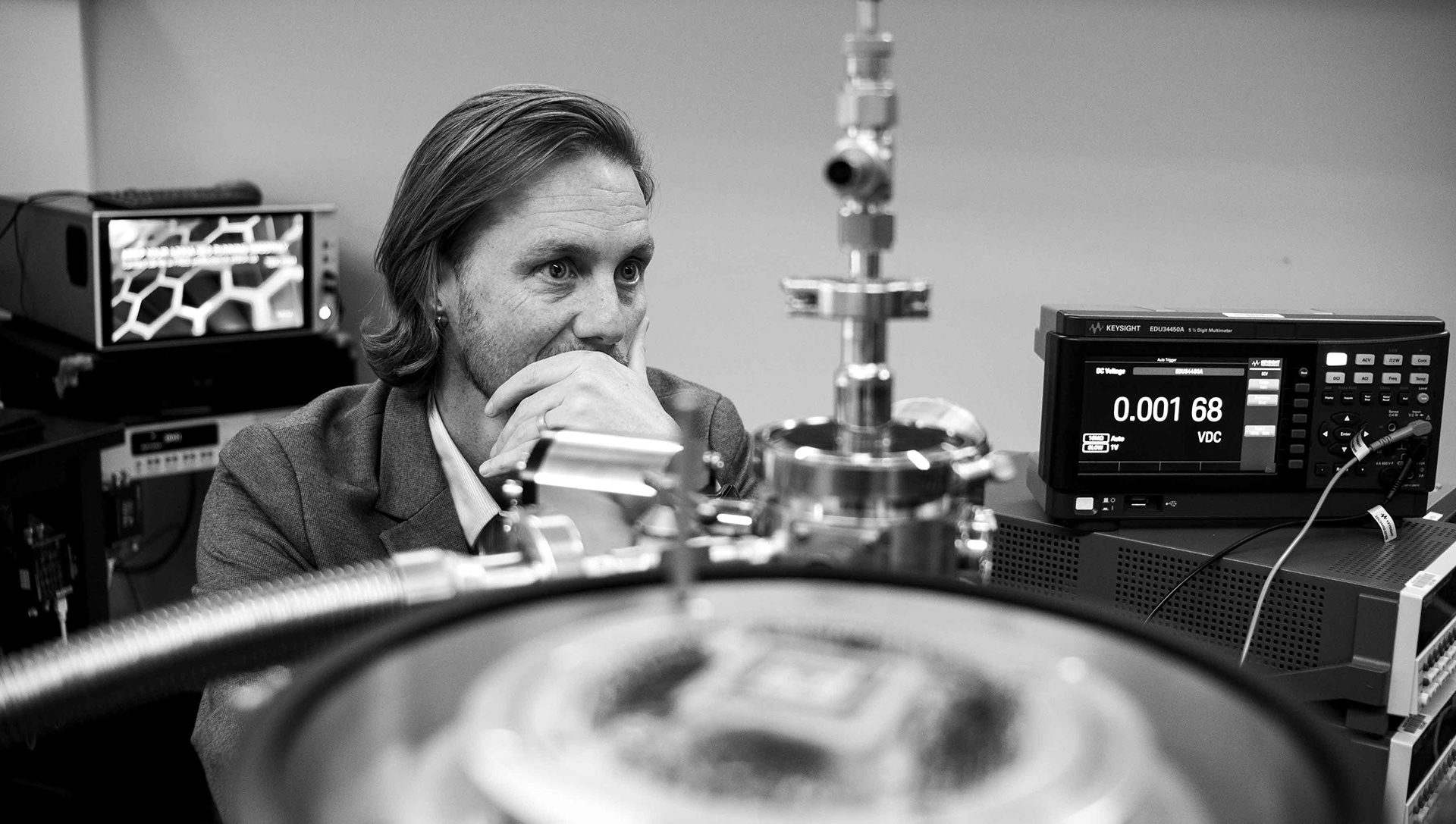 A quiet moment behind the scenes at a marketing shoot.
