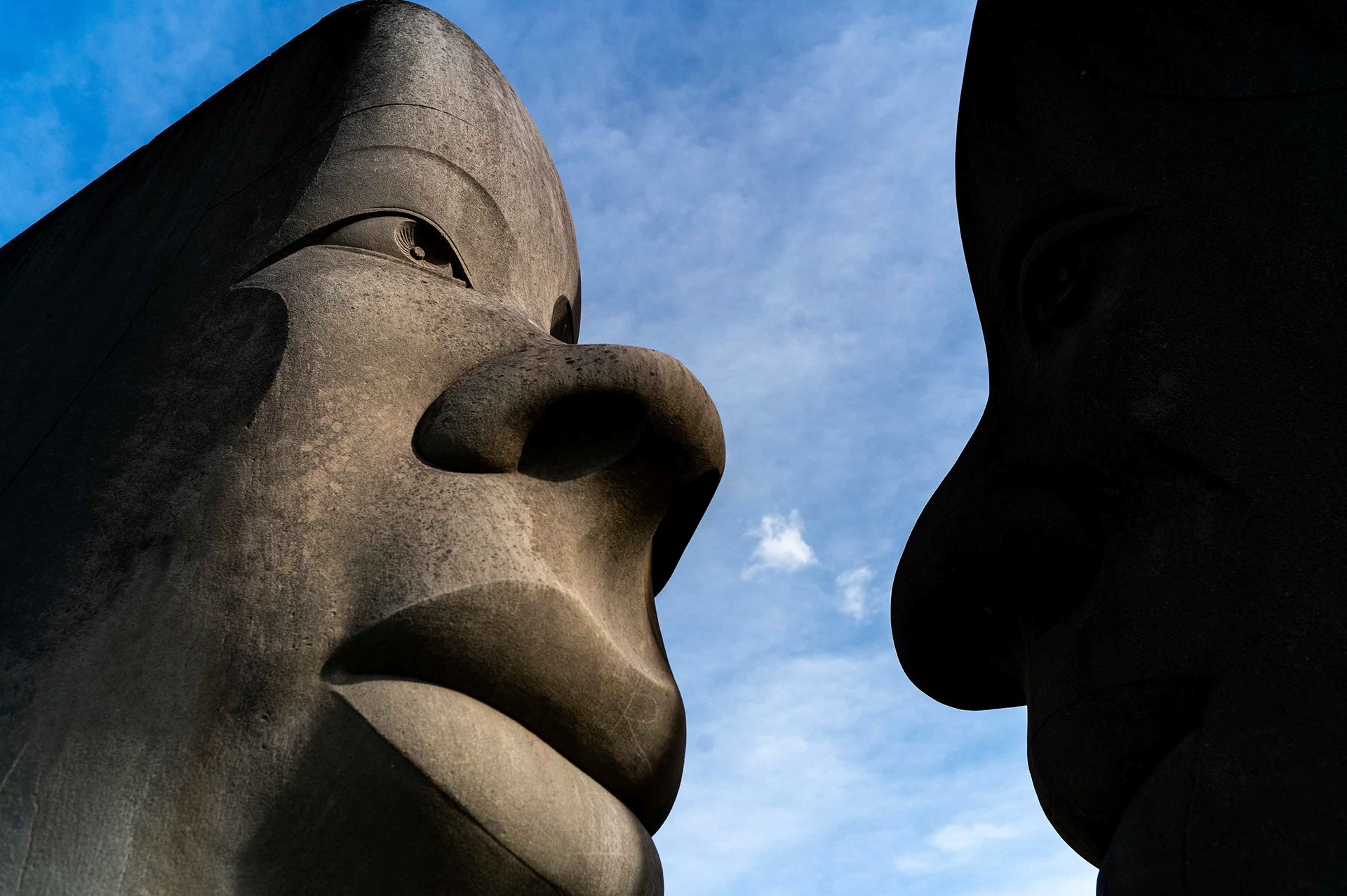 Limestone sculptures in Bloomington.