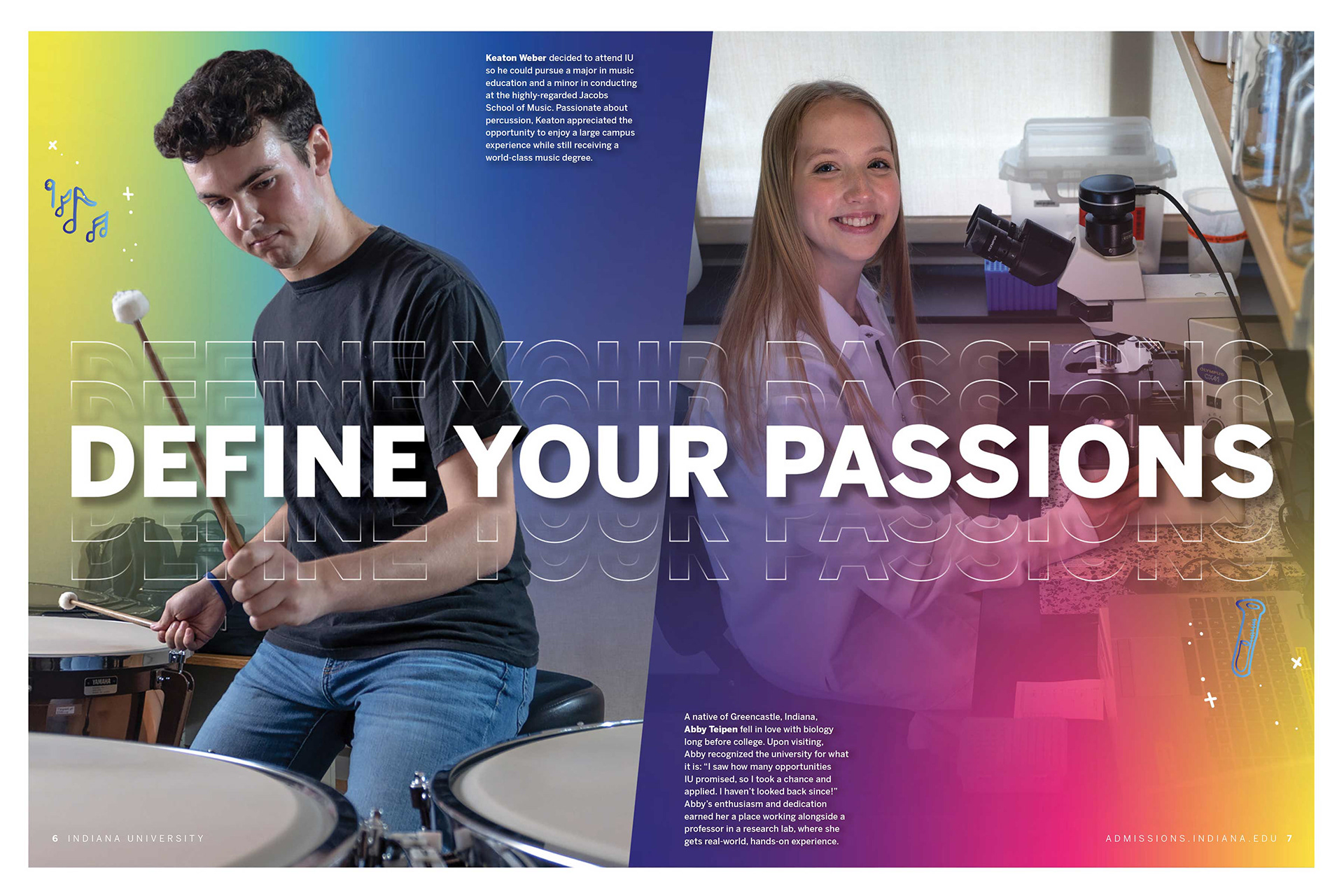 Admissions viewbook spread - photographer