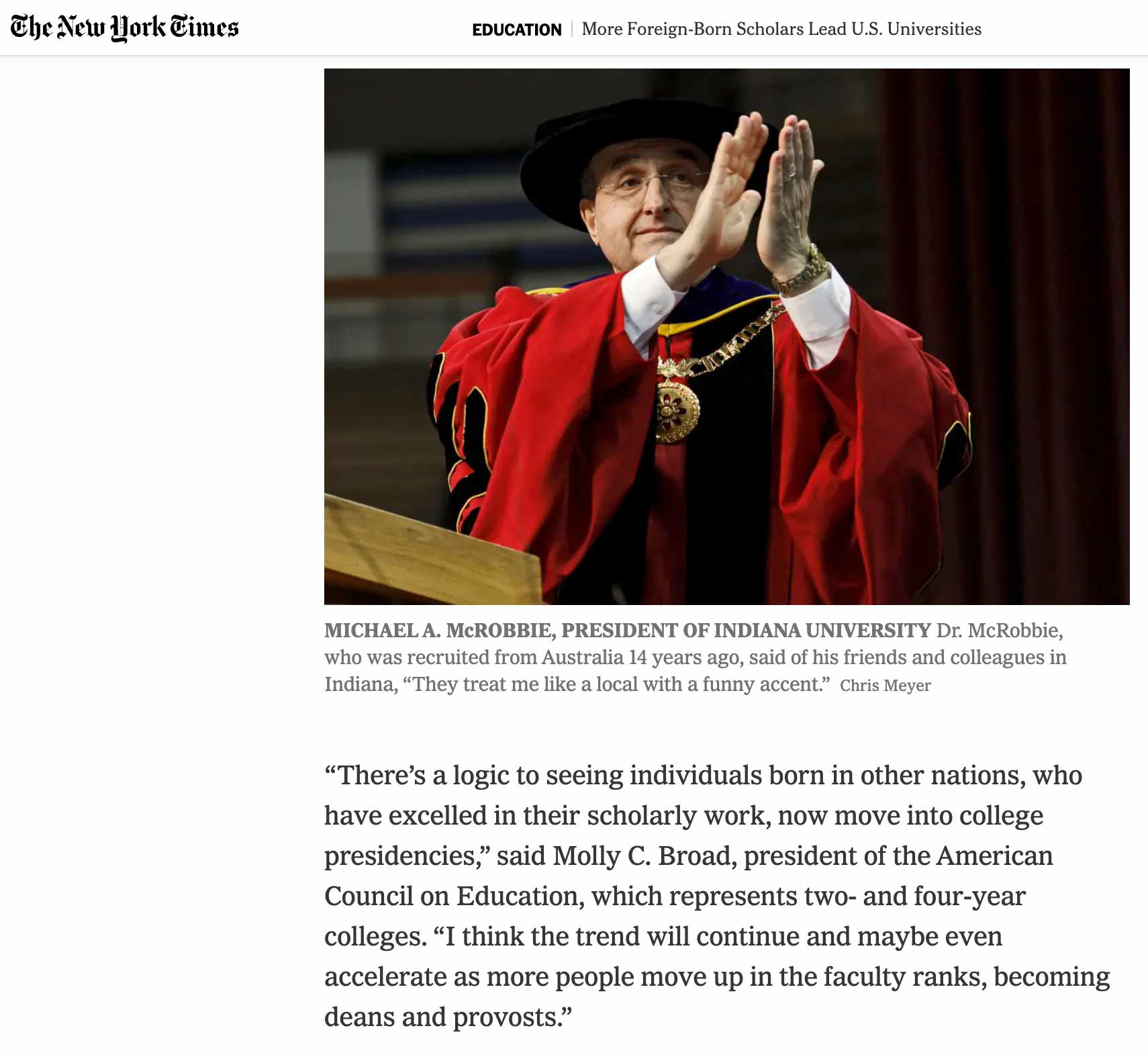 March 10, 2011 New York Times article - photographer