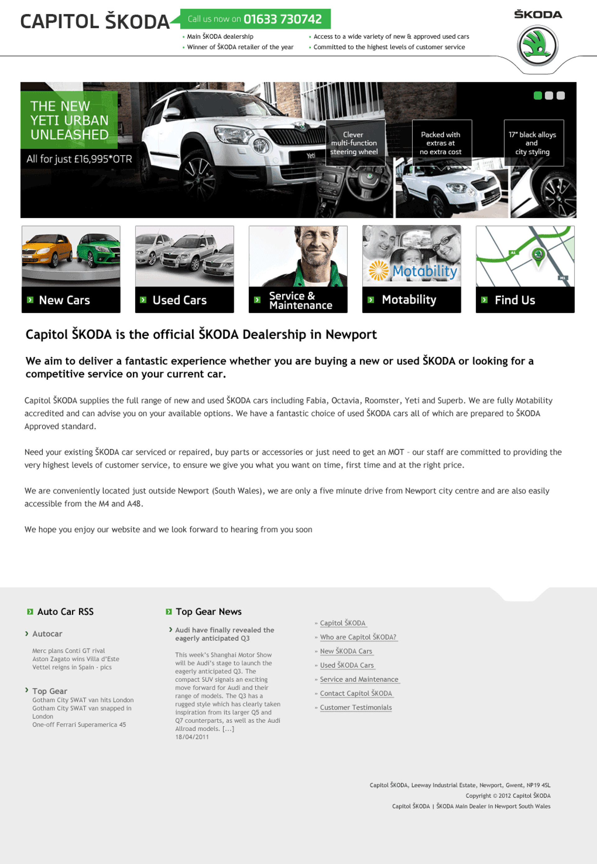 Micro Capitol SKODA site mockup