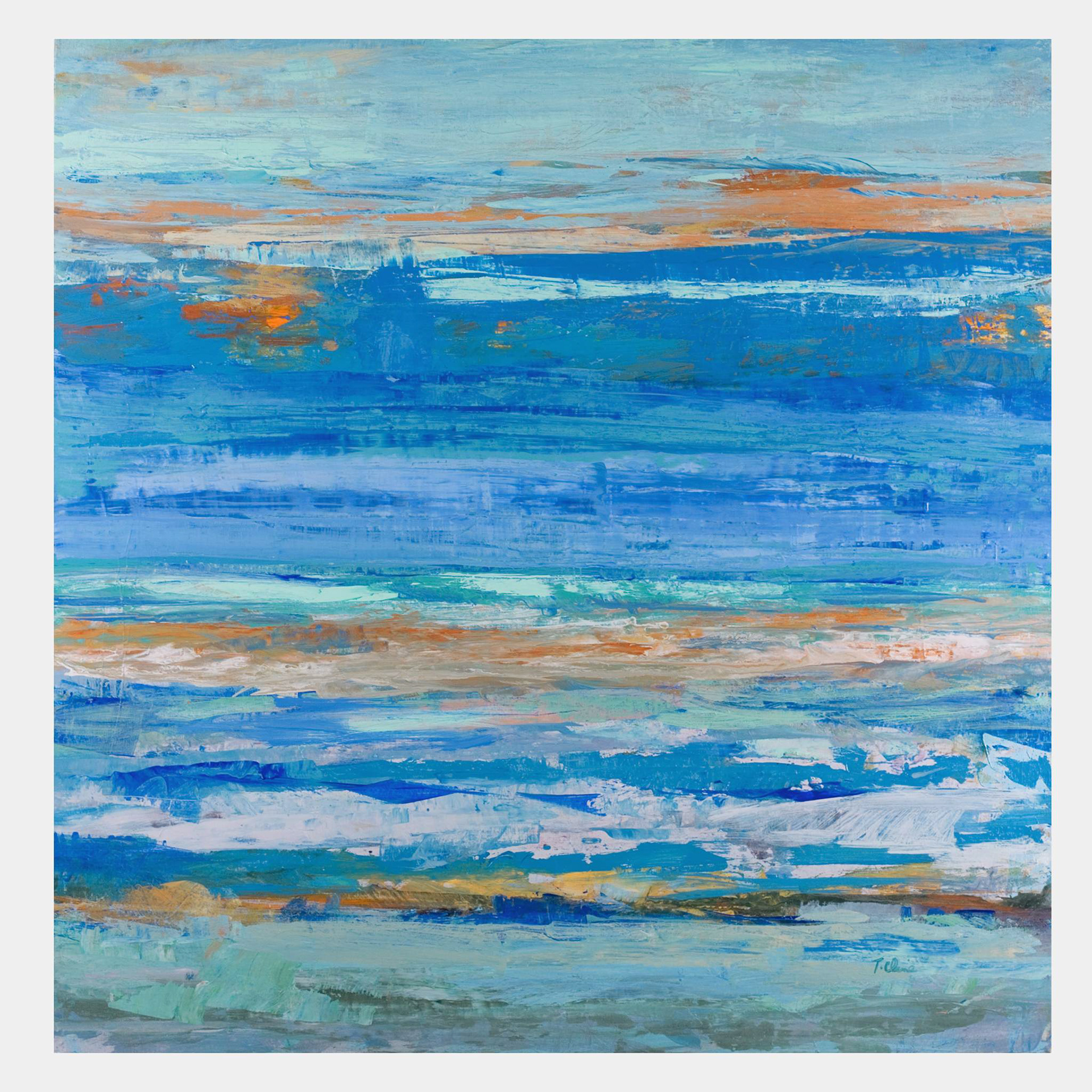 Tangerine Waves  |  48"x48"x1.5"  |  acrylic canvas  |  $2800.00