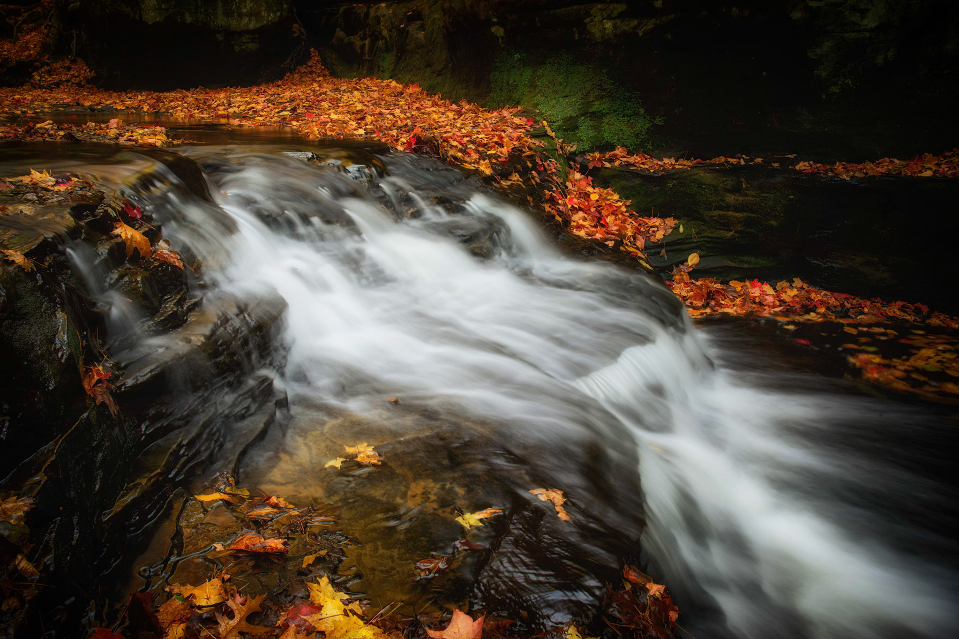 Skillet Creek: atop the falls