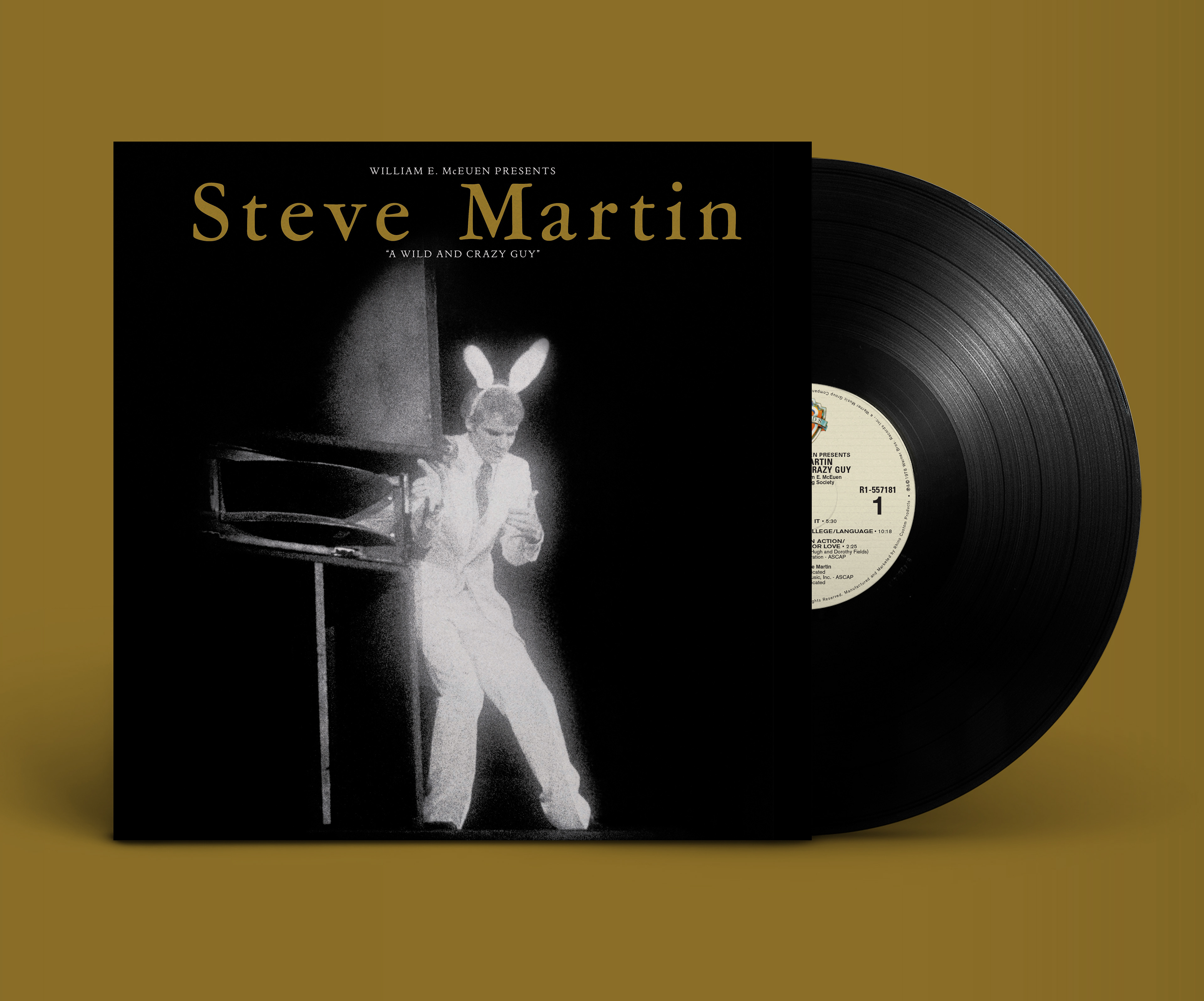 Steve Martin "A Wild And Crazy Guy" LP art recreation: image restoration, typesetting and production files