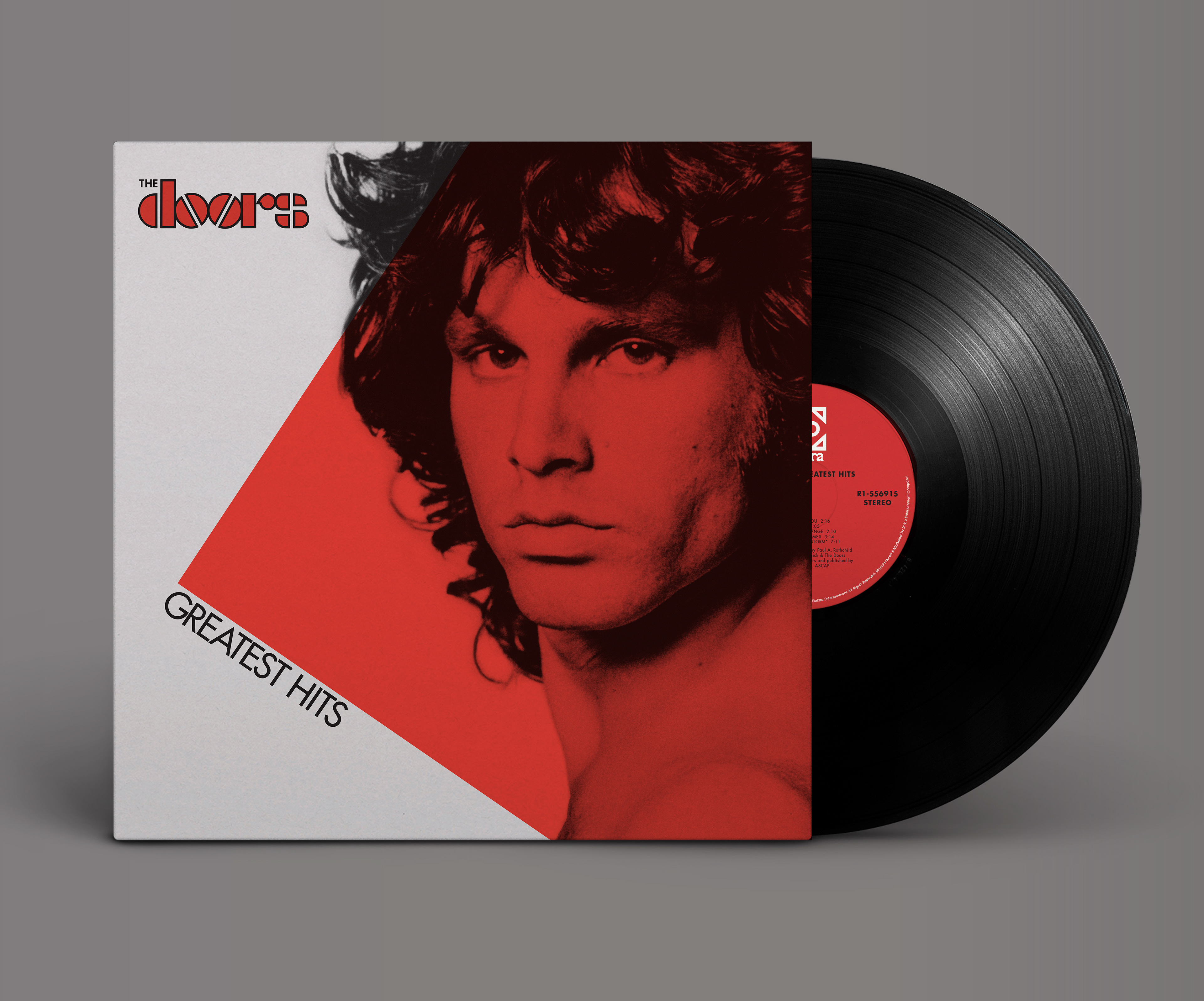 Doors Greatest Hits LP art recreation: image and logo restoration, typesetting and production files