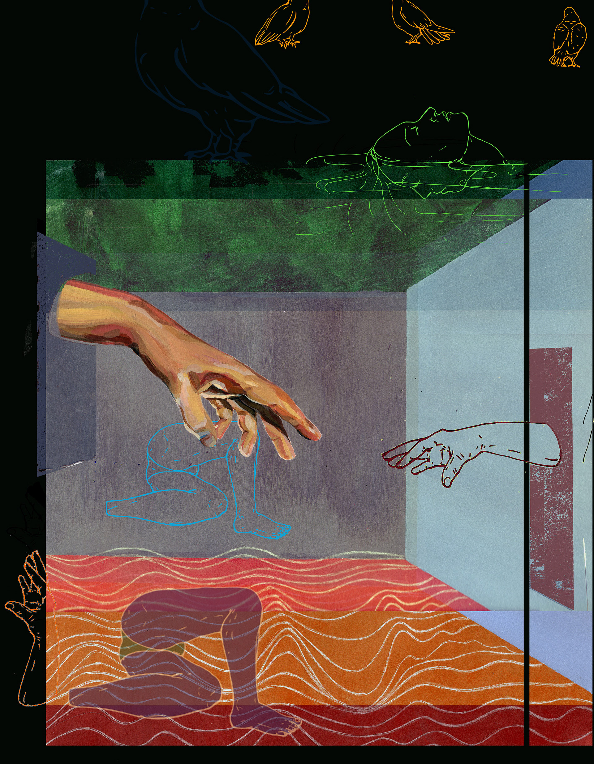 Bipolar III 2016 Mixed Media (Acrylic, Photoshop) 15 x 12