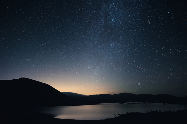 Perseid Meteors, Galloway Forest Dark Sky Park, 2018.