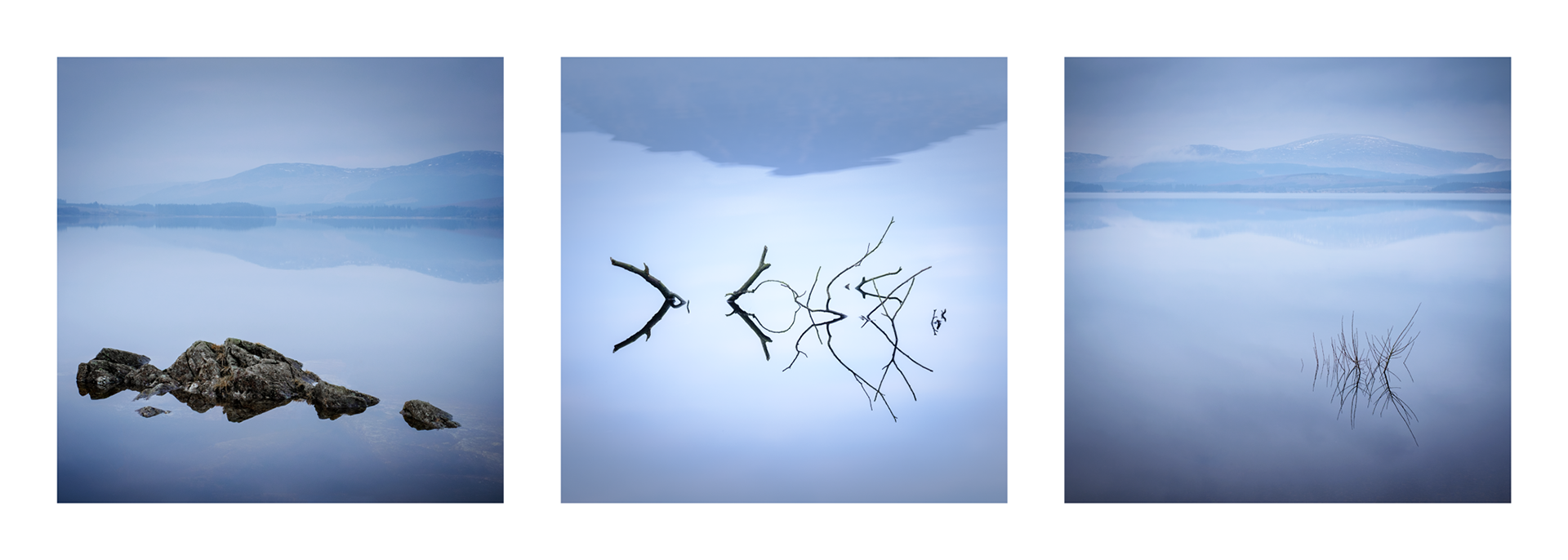 "Solitude" Triptych, Galloway Hills, 2017.