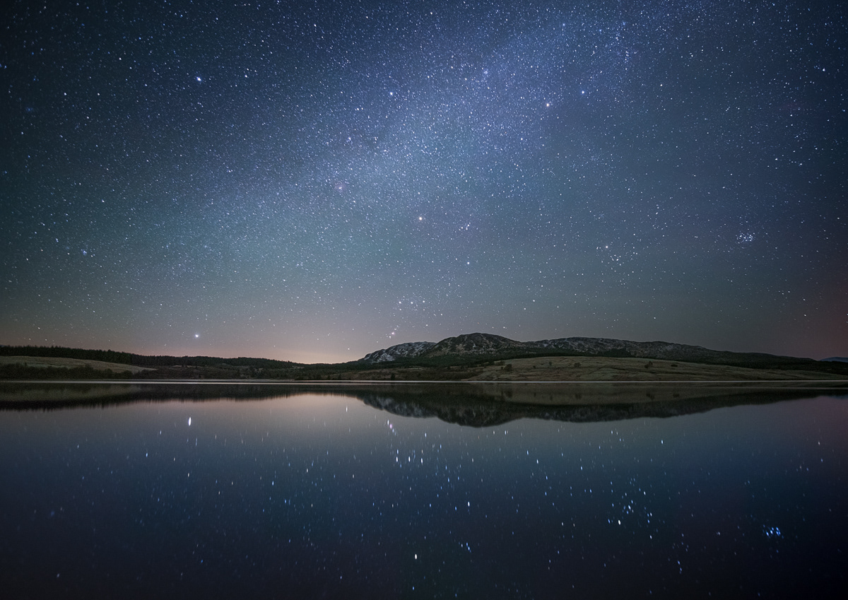 Orion Sets, Galloway Forest Dark Sky Park, 2023.