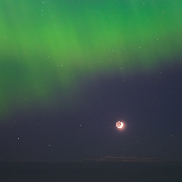 Aurora Moonset, Rhinns of Galloway, 2024.