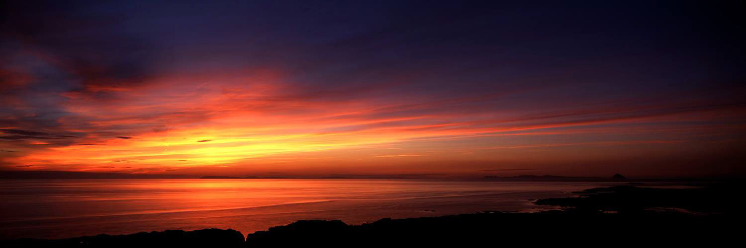 Mull of Kintyre, Isle of Arran & Ailsa Craig Sunset, Rhinns of Galloway, 2015.