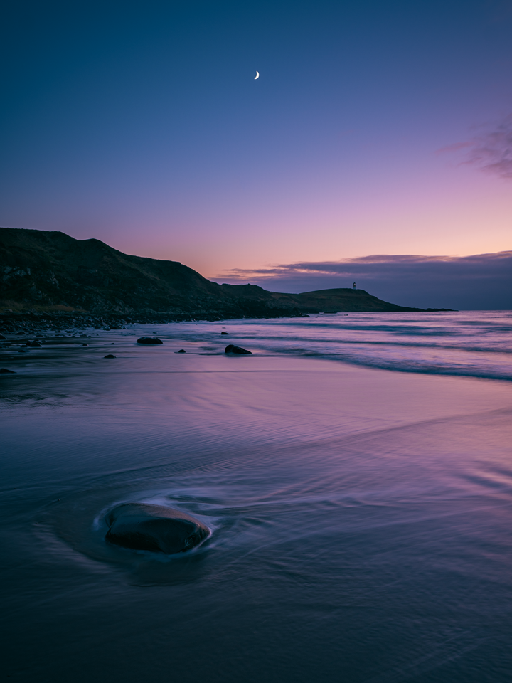 Sunset Moonset, Killantringan, Rhinns of Galloway, 2019.