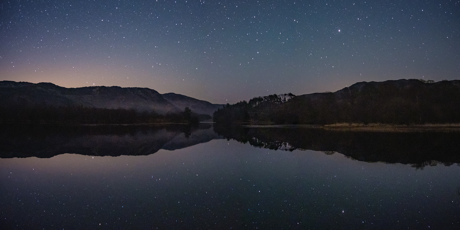 Glentrool Night Sky Panoramic, Galloway Forest Dark Sky Park, 2022.