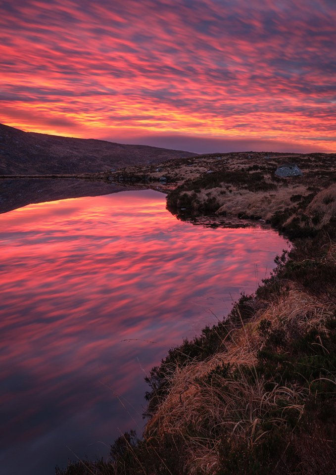 "Red Sky", Loch Arron, Galloway Hills, 2020.