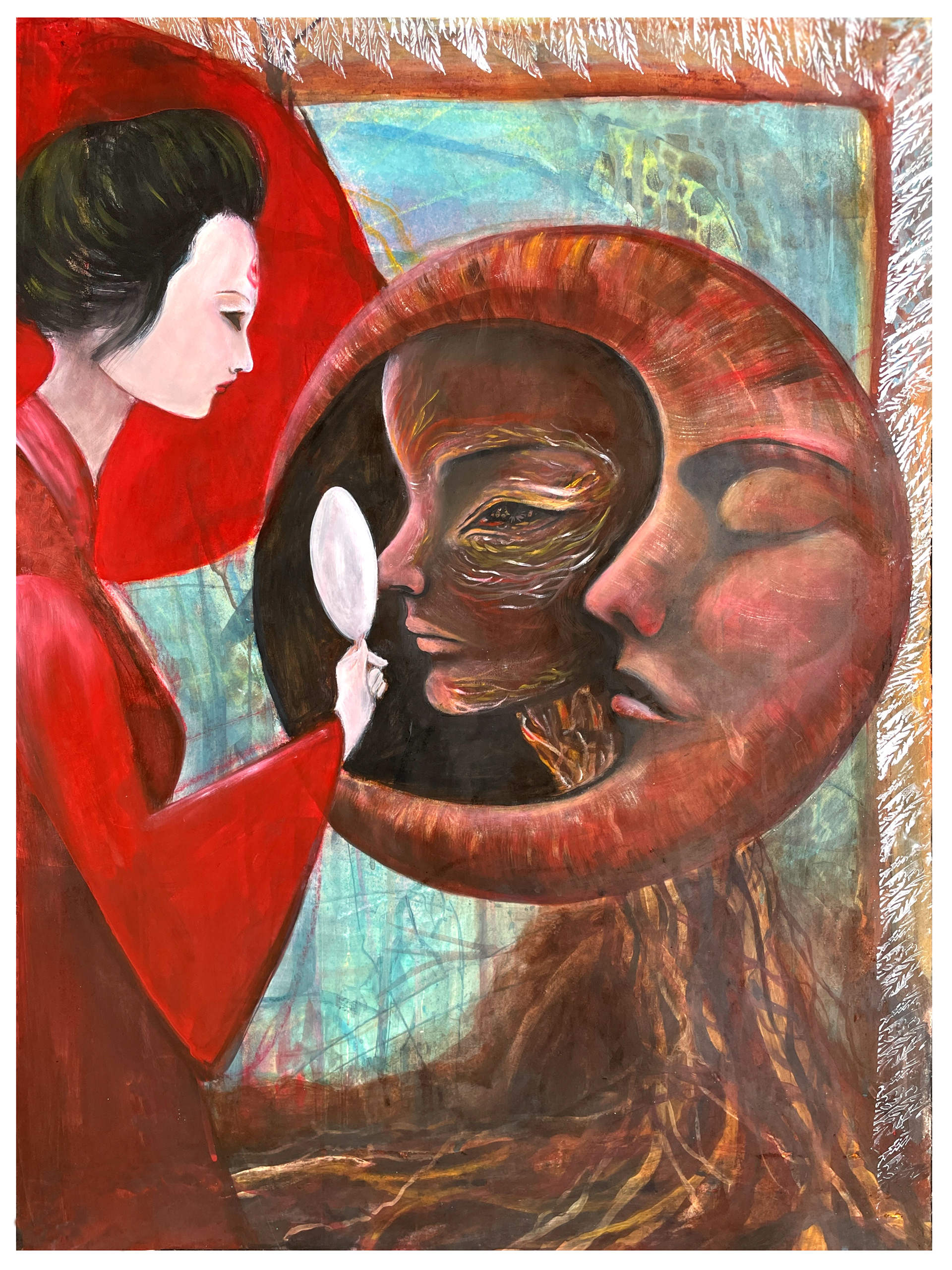 Mixed media and collage on paper