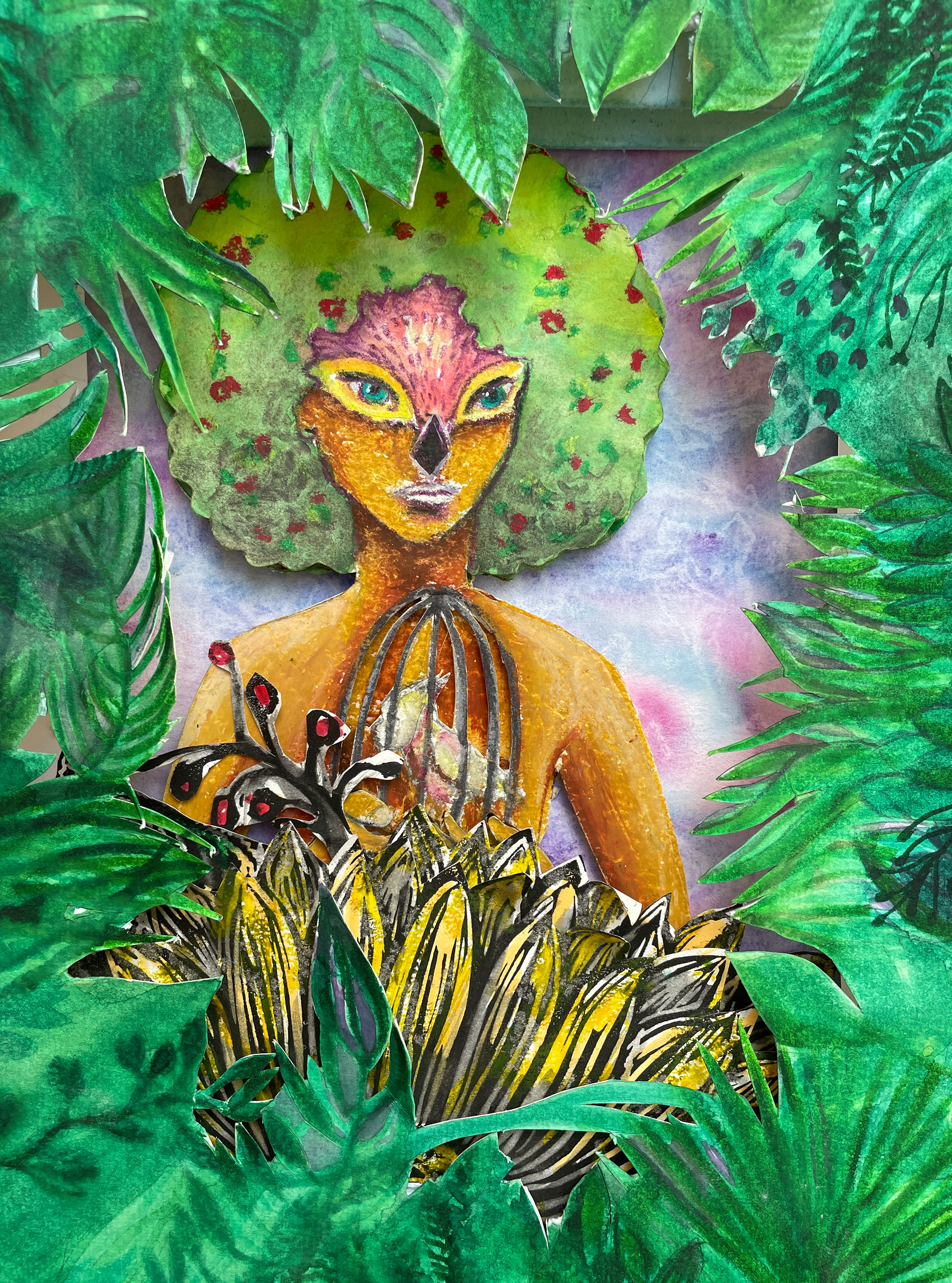 Mixed media and collage on paper