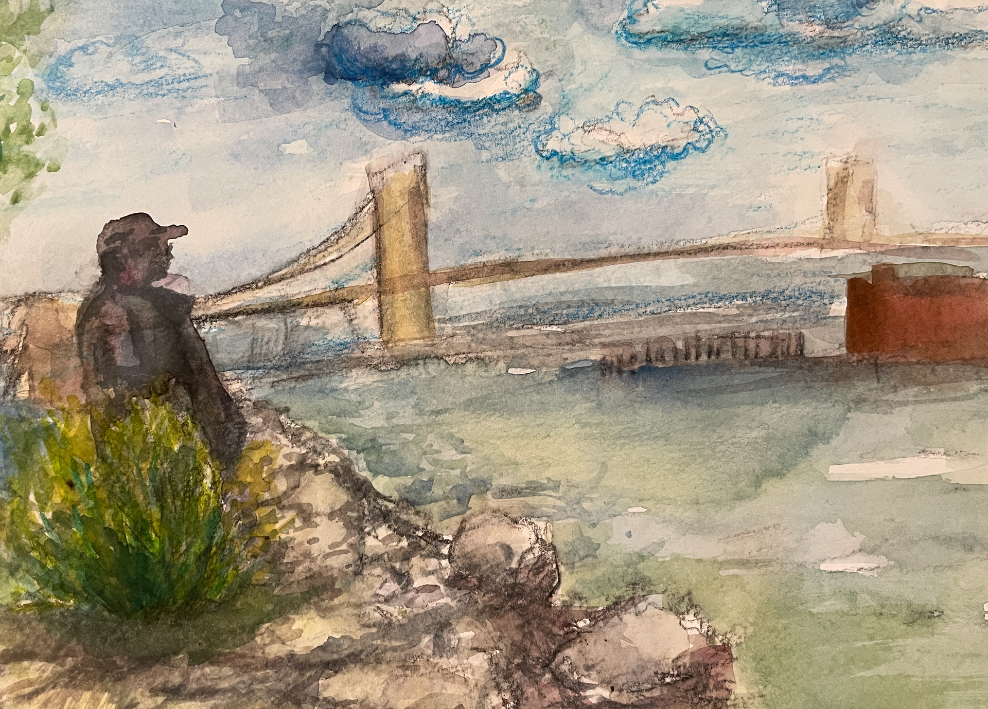 Colored pencil and water color on paper