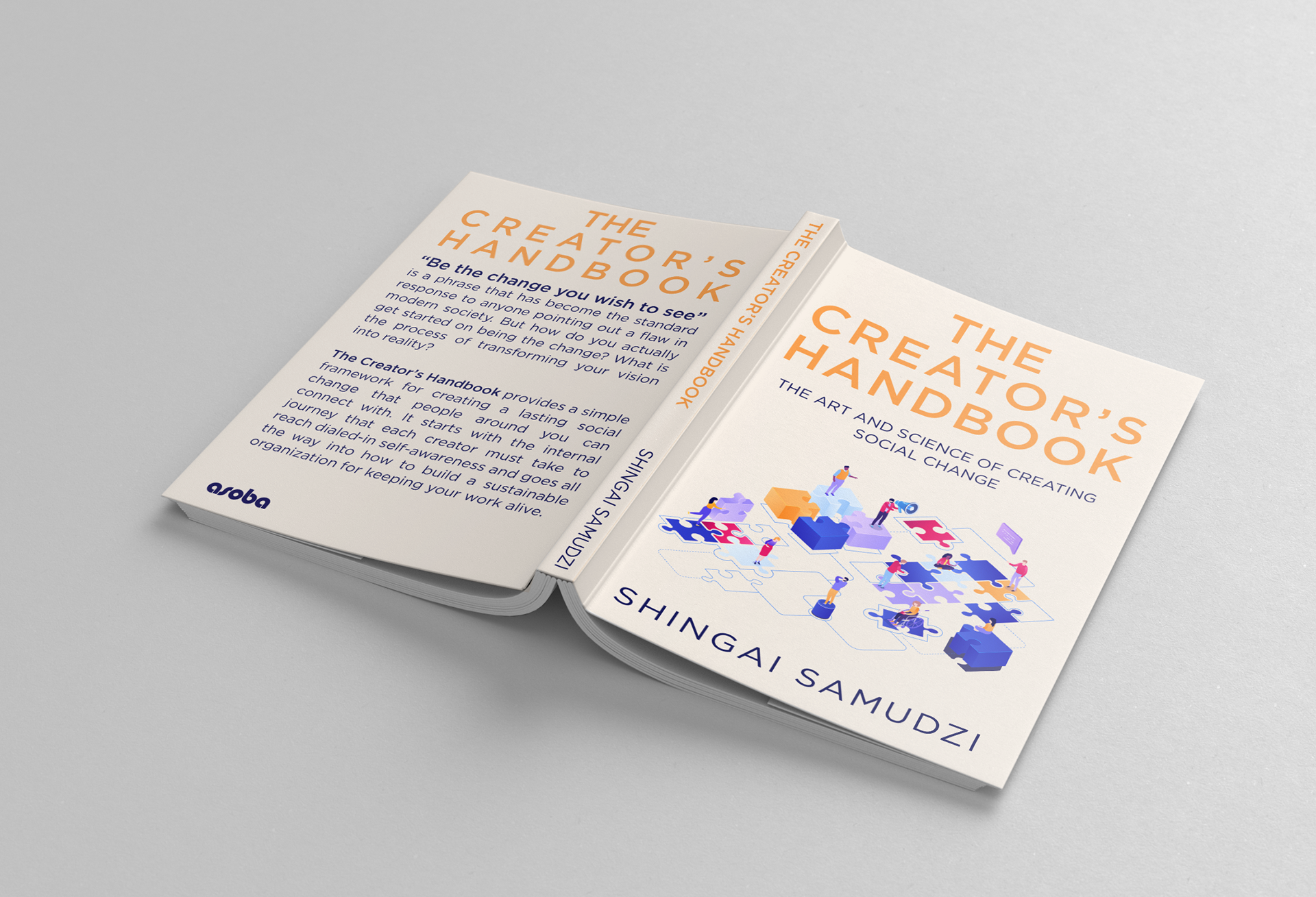 Book cover design for the "The Creator's Handbook" for Shingai Samudzi