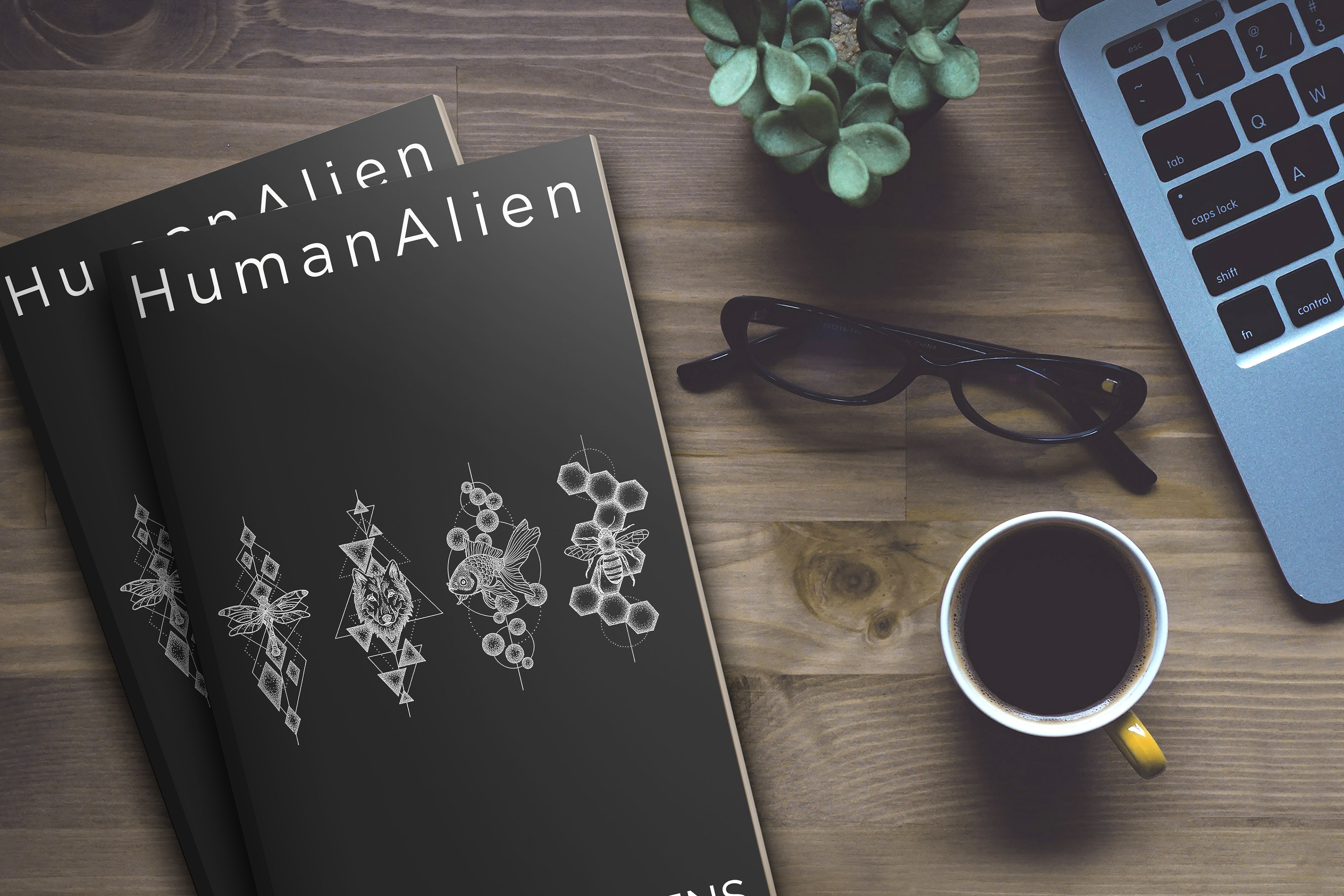 Book cover design for HumanAlien by Vika L Coppens