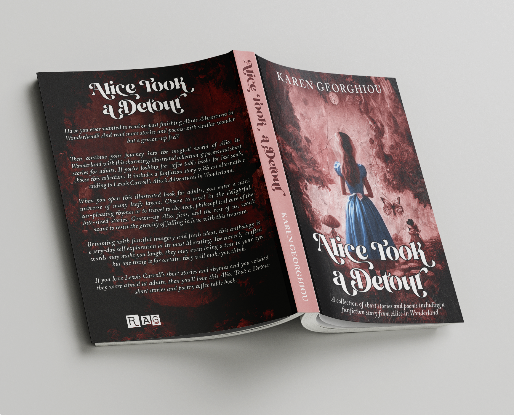 Book cover design for "Alice Took A Detour" by Karen Georghiou