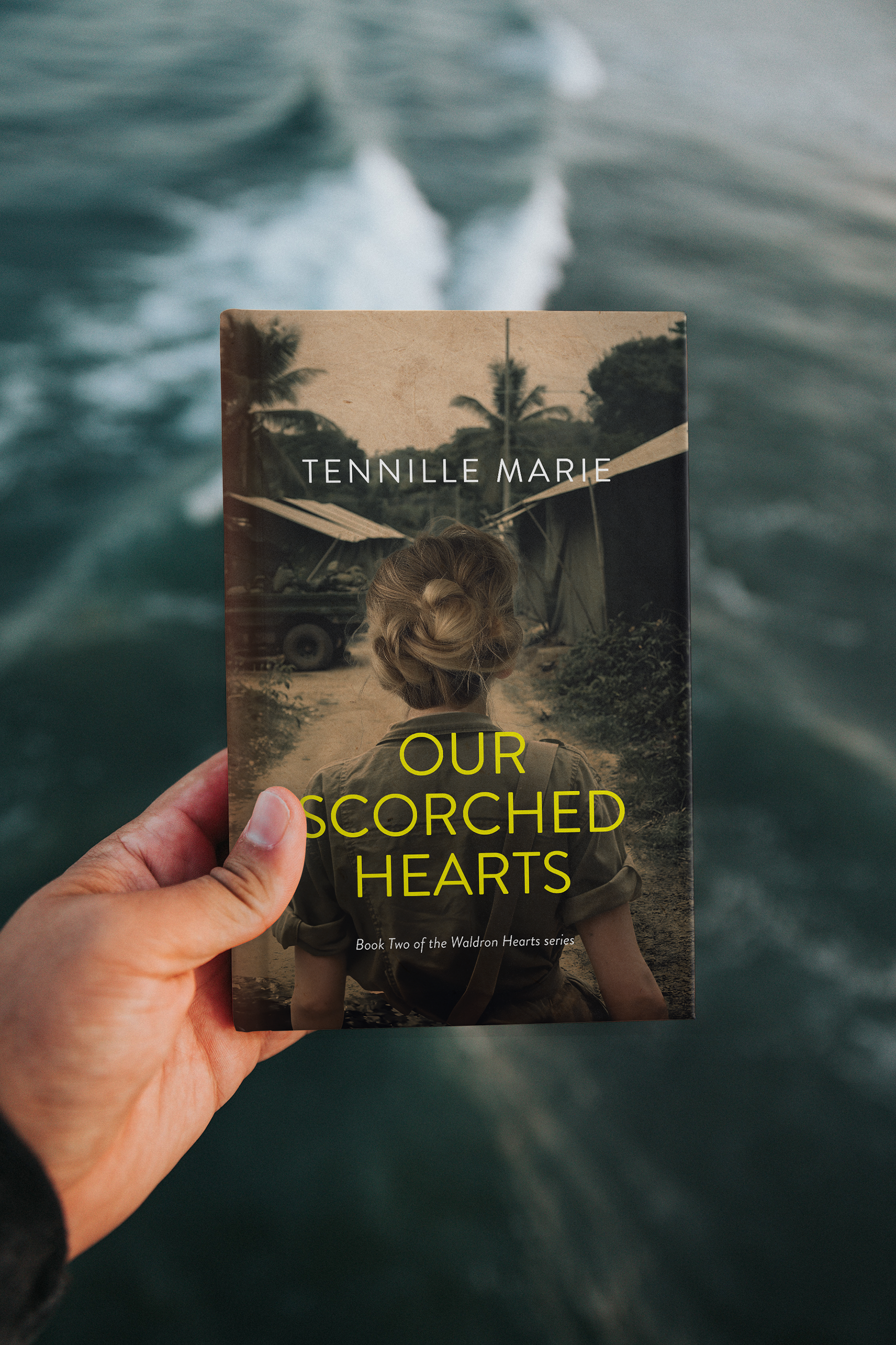 Cover design for "Our Scorched Hearts" by Tennille Marie