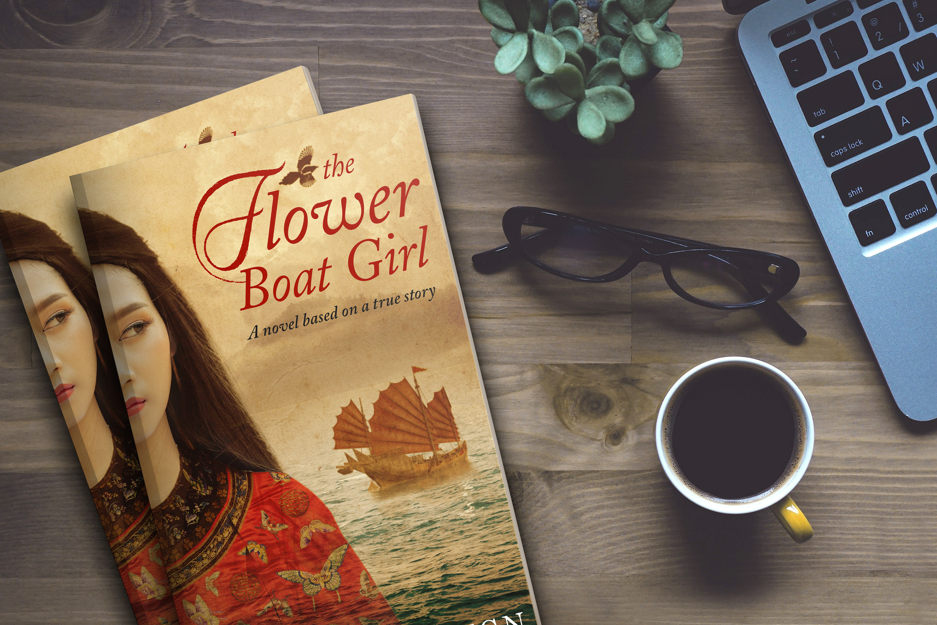 Paperback Cover design for "The Flower Boat Girl" by Larry Feign