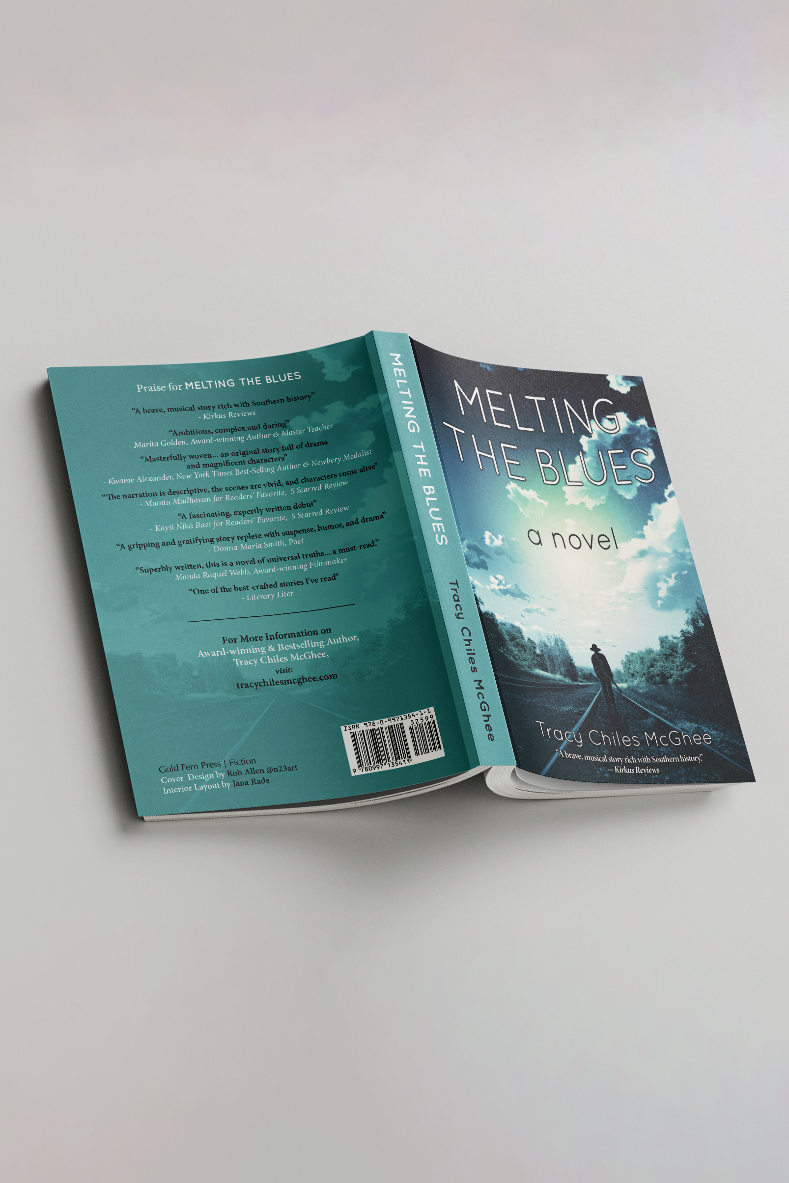 Full print cover design for "Melting The Blues" by Tracy Chiles McGhee