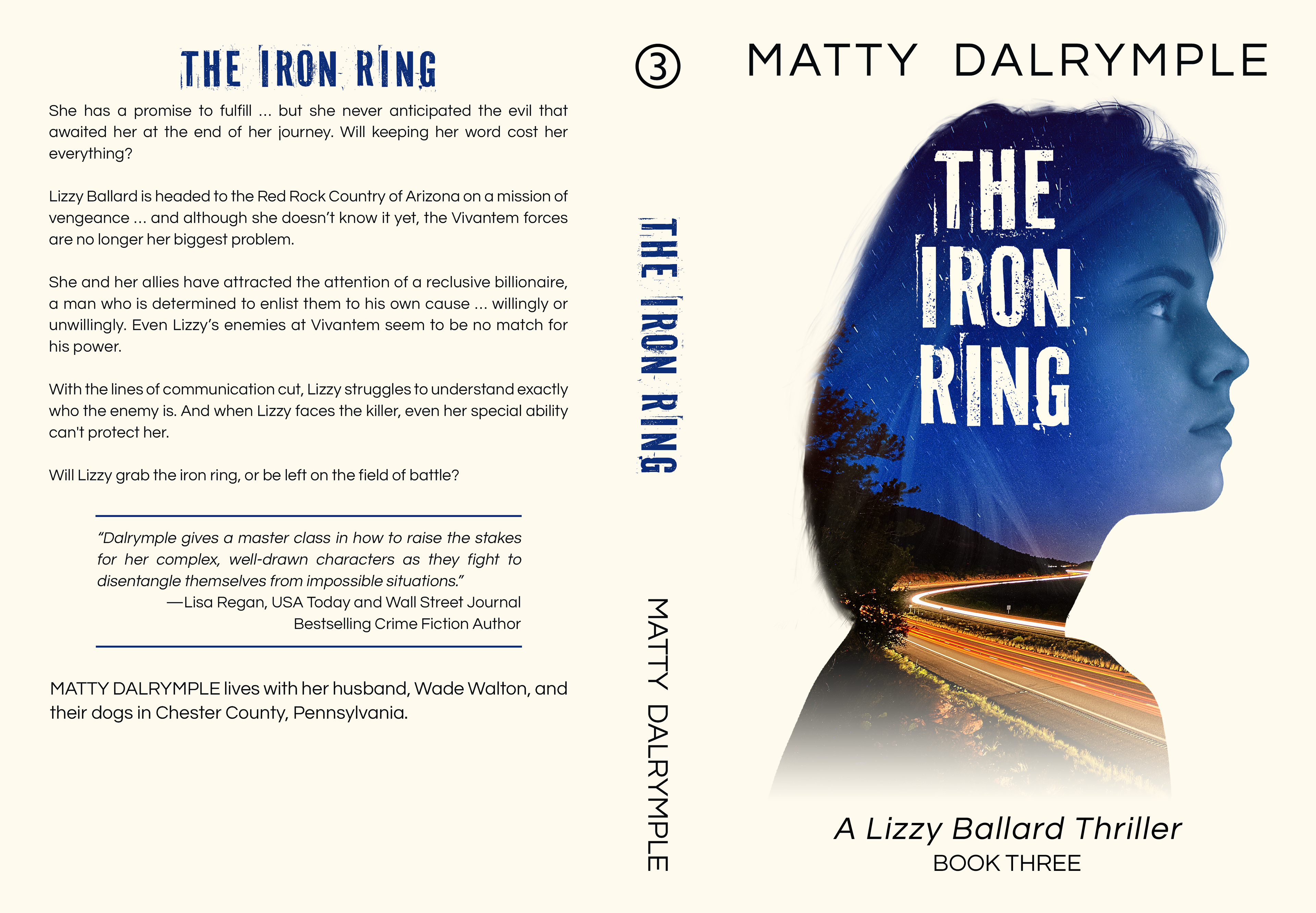 Full print spread design for "The Iron Ring" by Matty Dalrymple