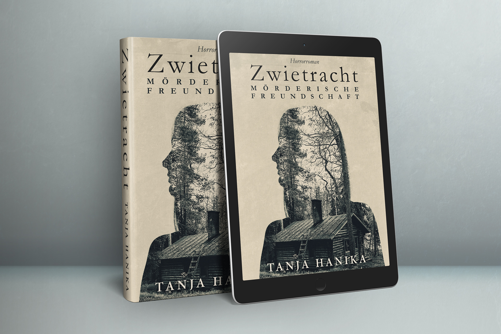 Print book and ebook cover design for "Zwietracht – Mörderische Freundschaft" by Tanja Hanika.