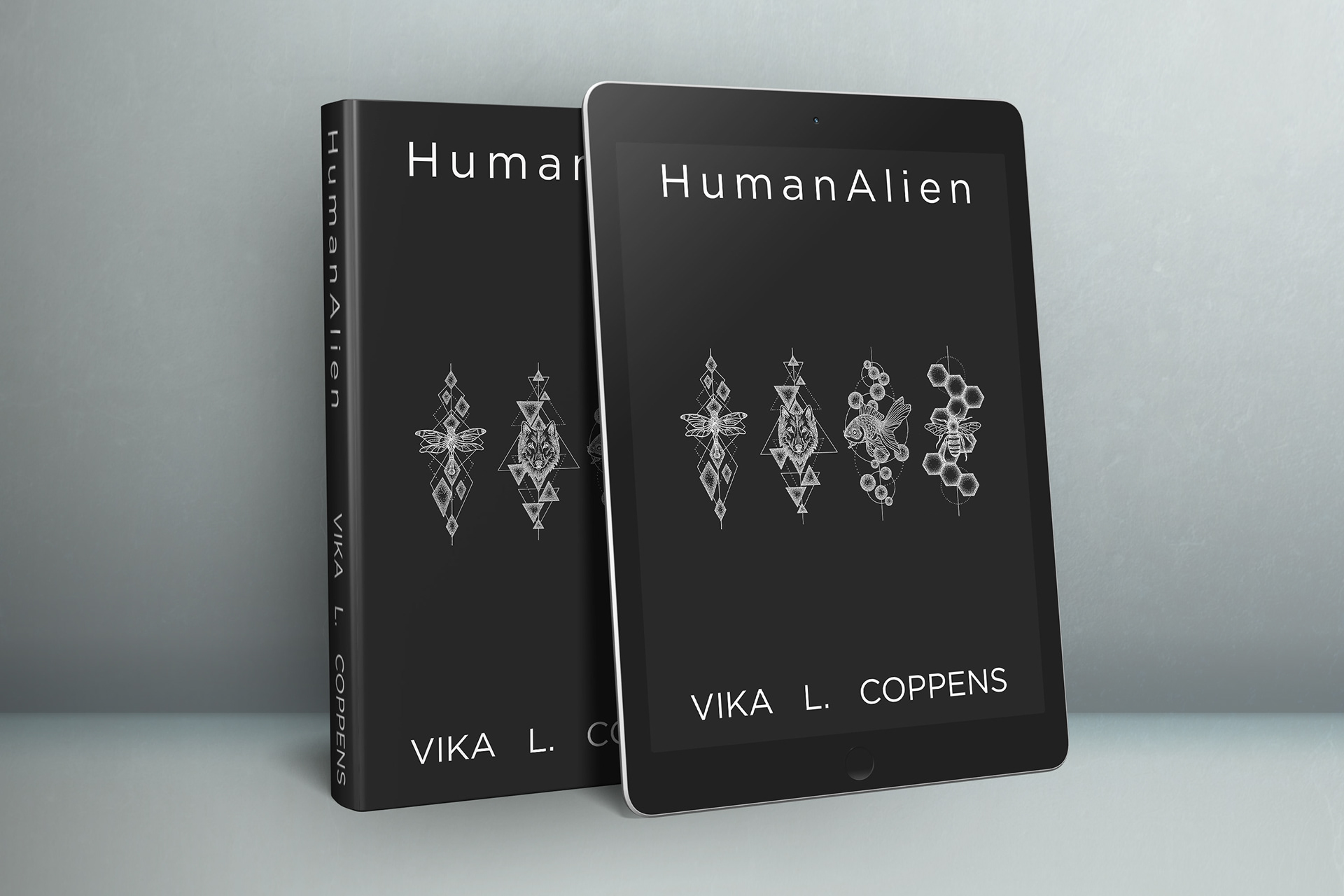 Book cover design for HumanAlien by Vika L Coppens