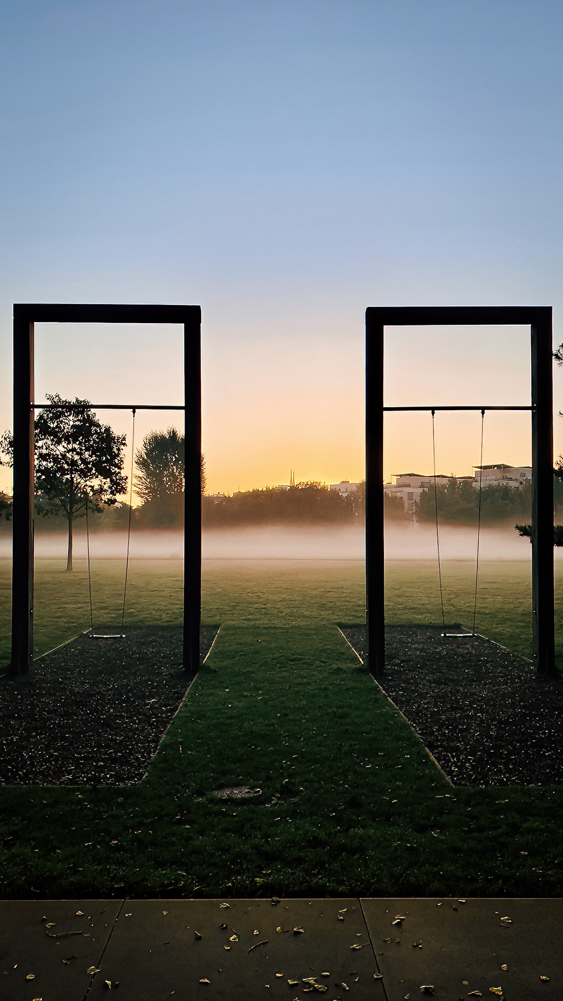 Morgennebel im Park am Gleisdreieck
