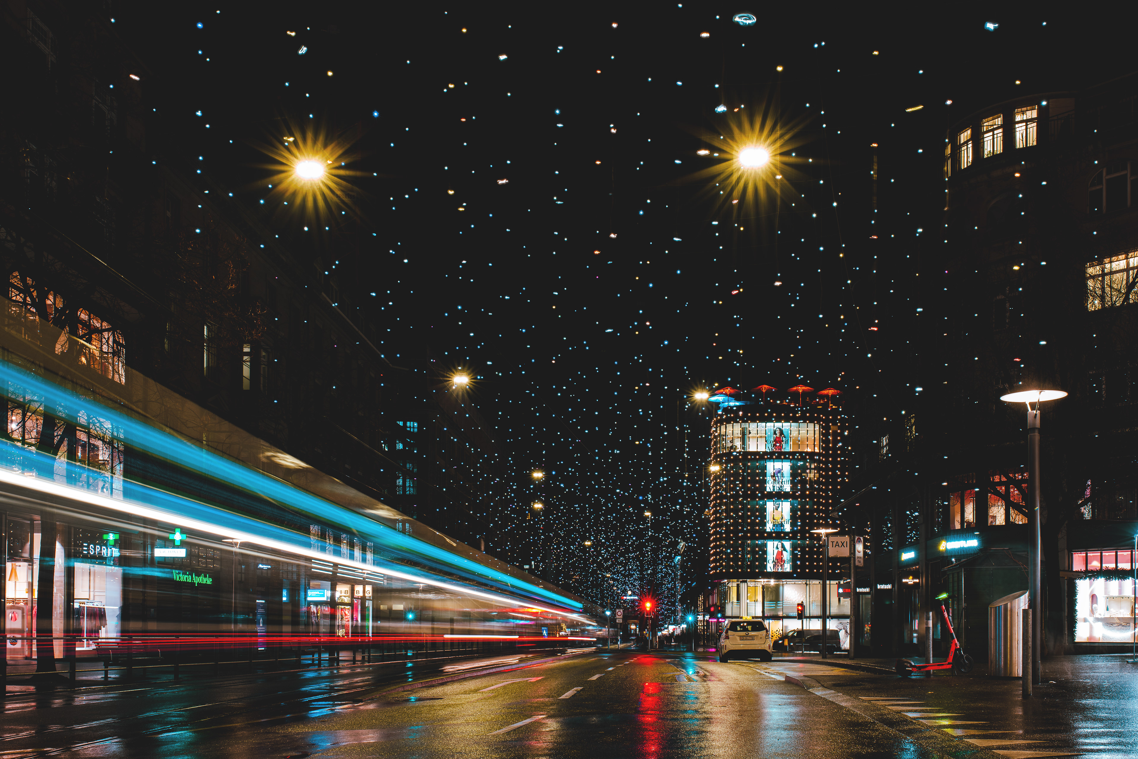 Zürich Bahnhofstrasse mit Weihnachtsbeleuchtung