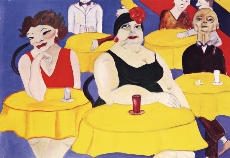 Caffè al mare. L'opera è stata acquisita Museo nazionale delle arti naives "C. Zavattini" in occasione della XIII Rassegna Premio Nazionale Naif (Luzzara 1979/ 1980).