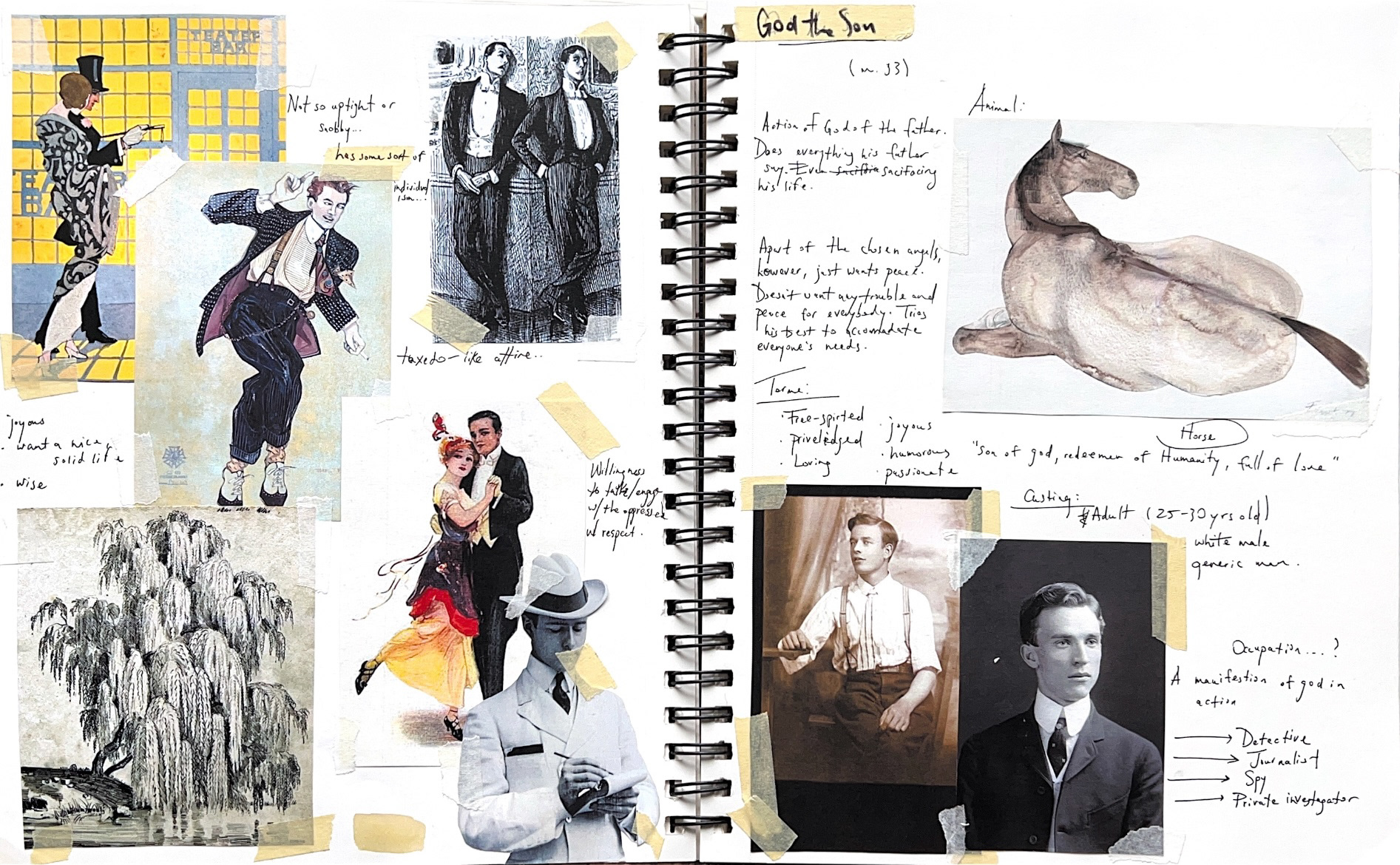 Vision board for God the Son's costume rendering, 2024