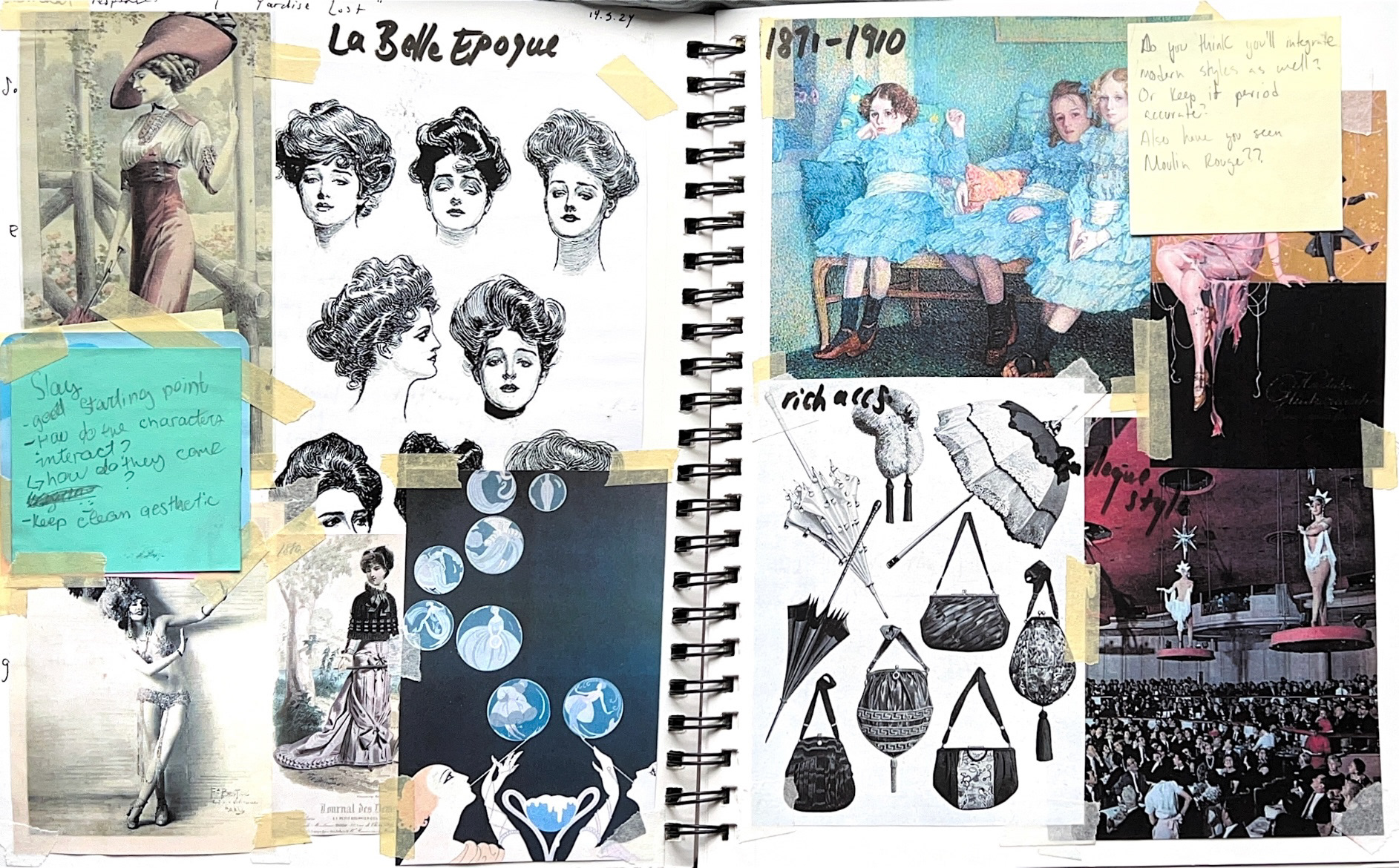 Collage with curated images of La Belle Epoque, 2024