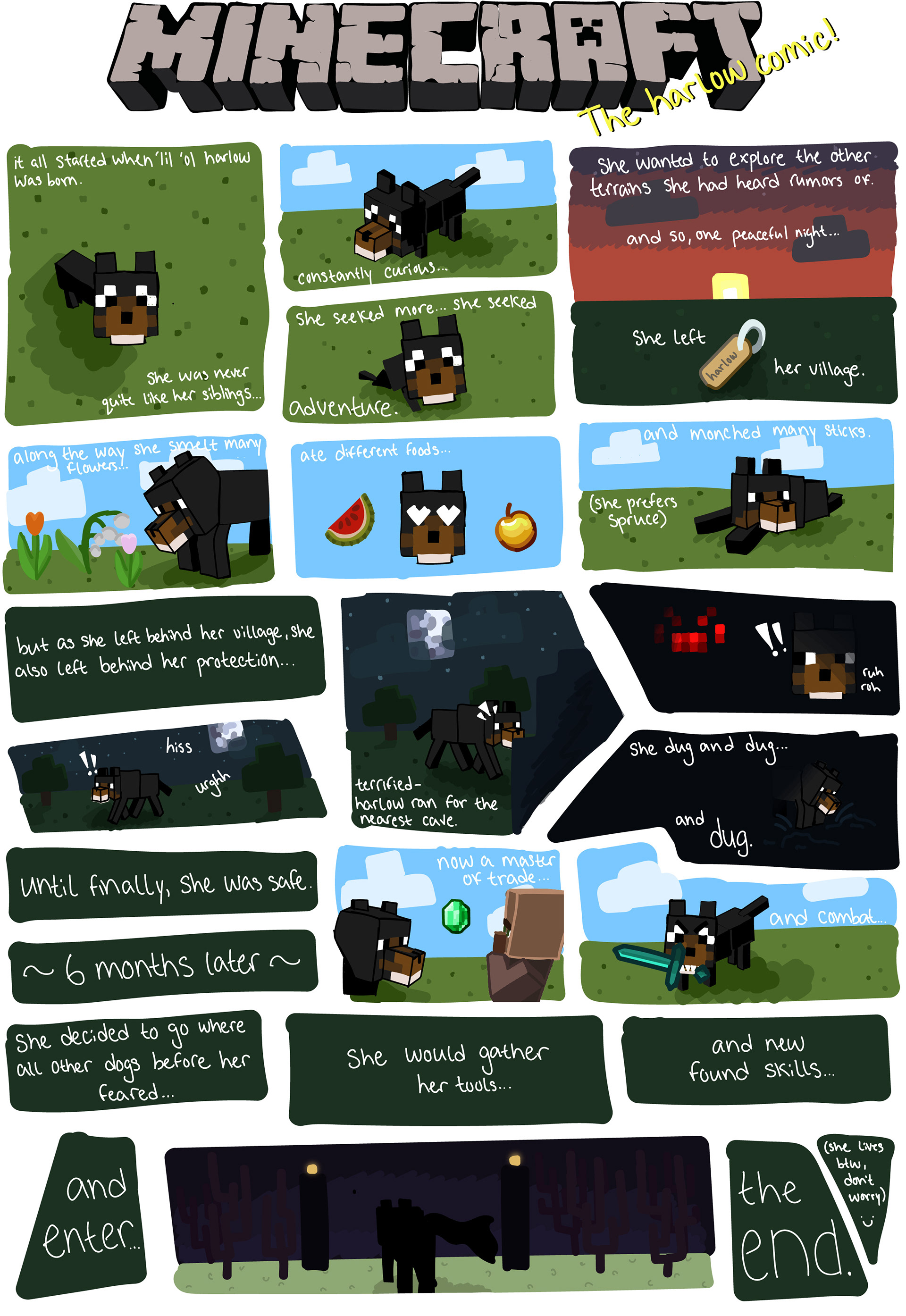 A Minecraft themed mini comic ft. my dog.