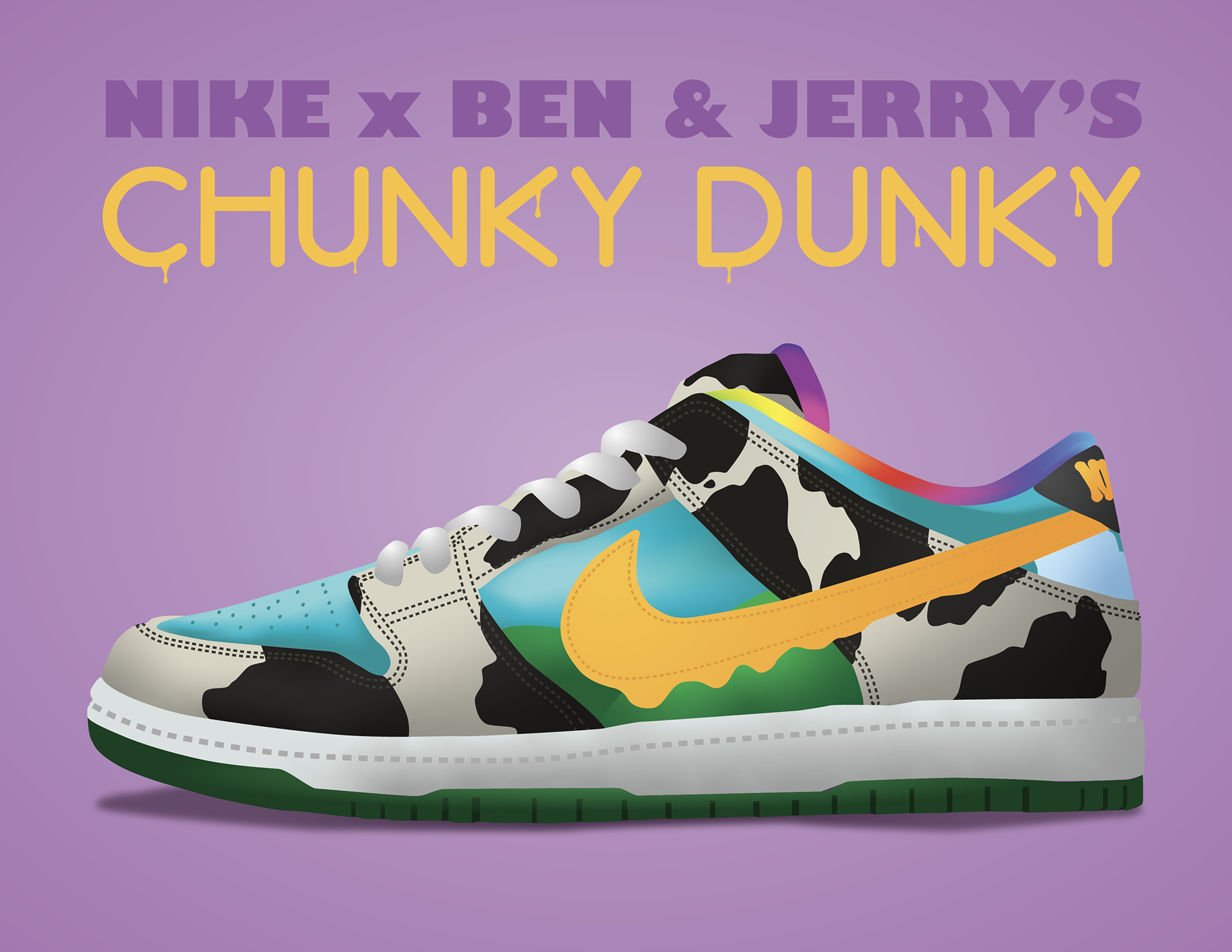 Exercising my Illustrator skills by wire framing a very fun shoe.