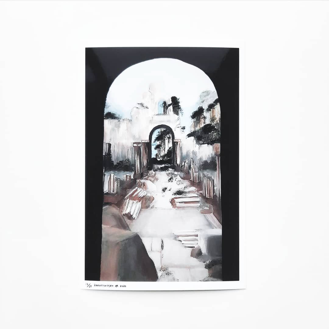 Ruins in Gouache