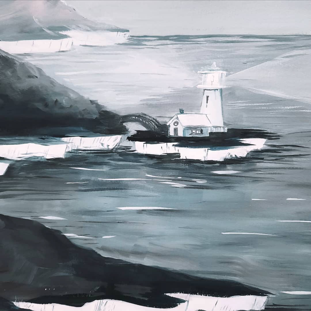 Lighthouse in Gouache