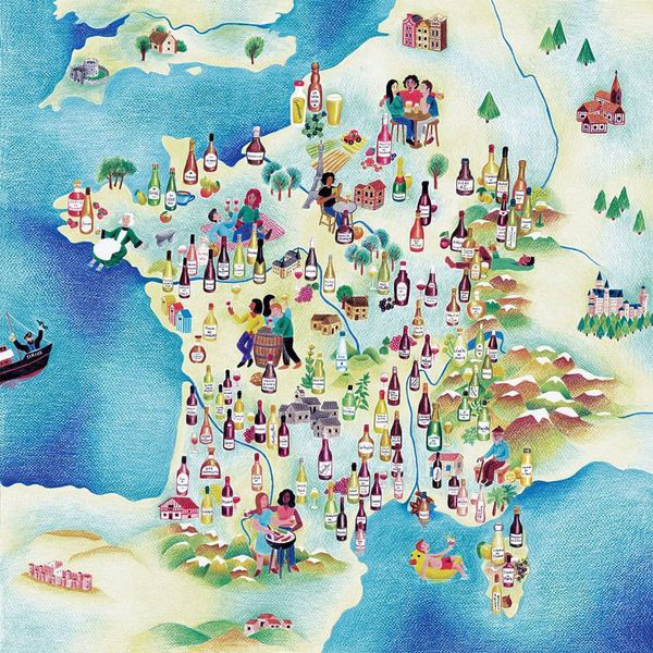 France des boissons / 60x60 cm sur papier couché / 40€