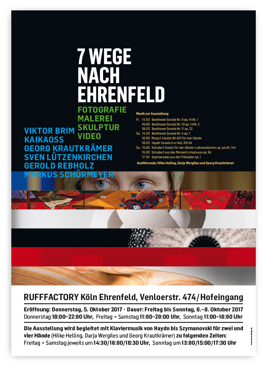 Plakatmotiv 2019 für die Kunstausstellung »7 Wege nach Ehrenfeld« | berensdesign