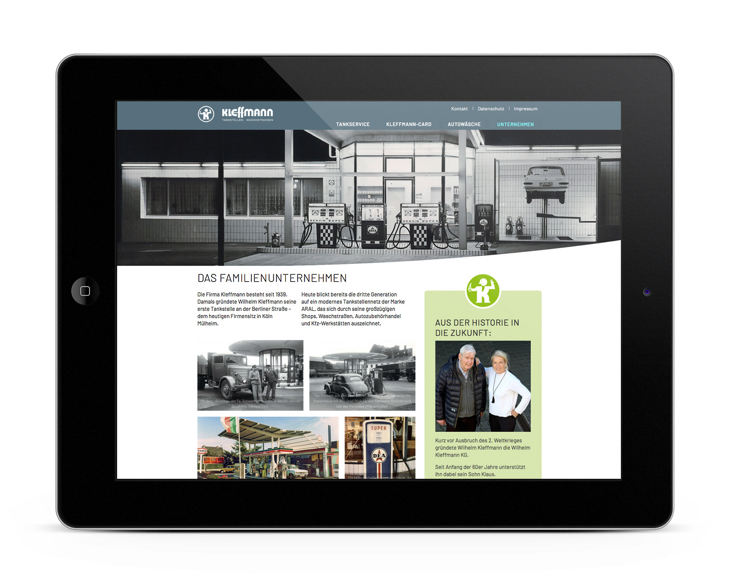 Website der Kleffmann KG, Unternehmen | berensdesign