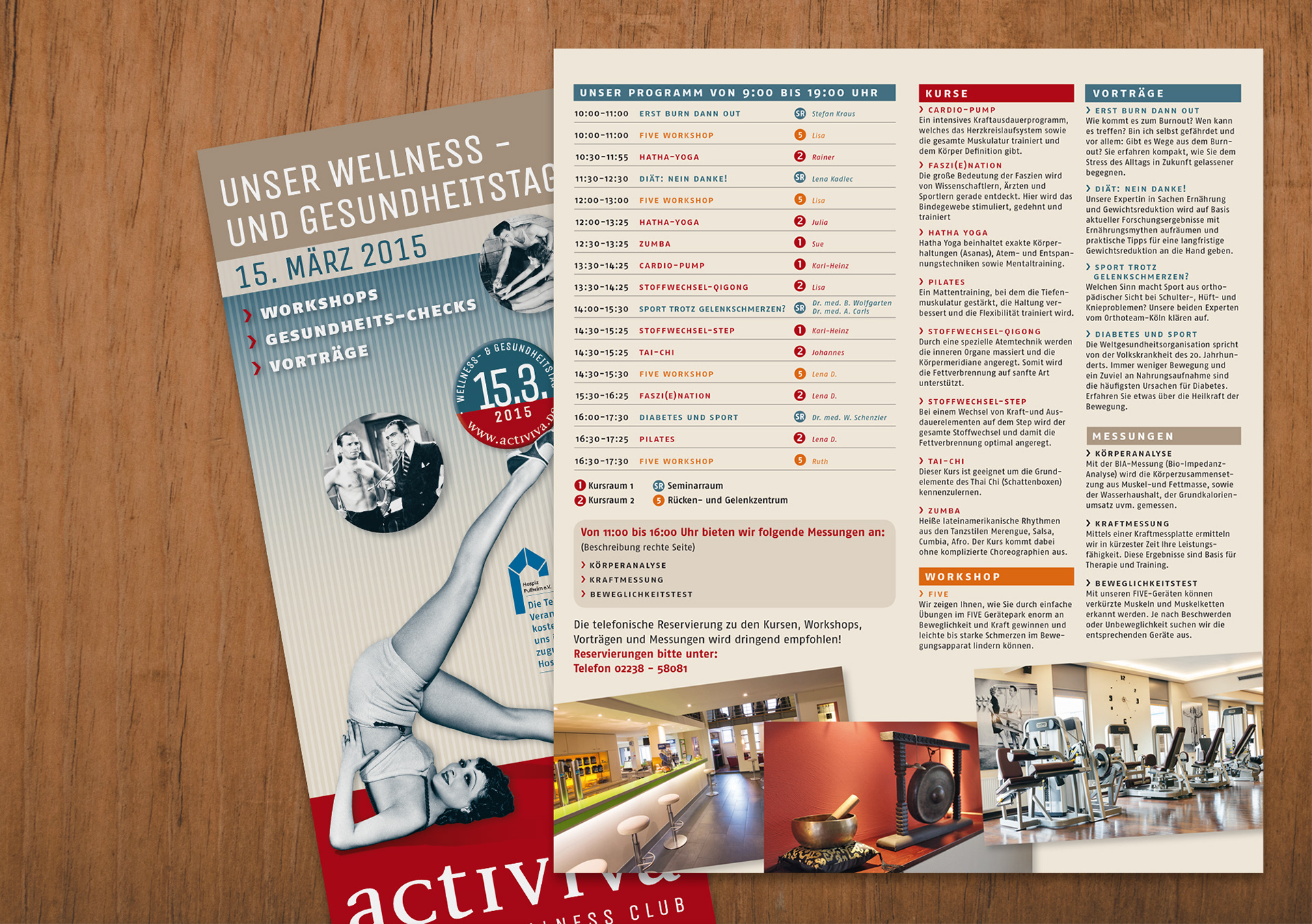Flyer für einen Wellnesstag im activiva