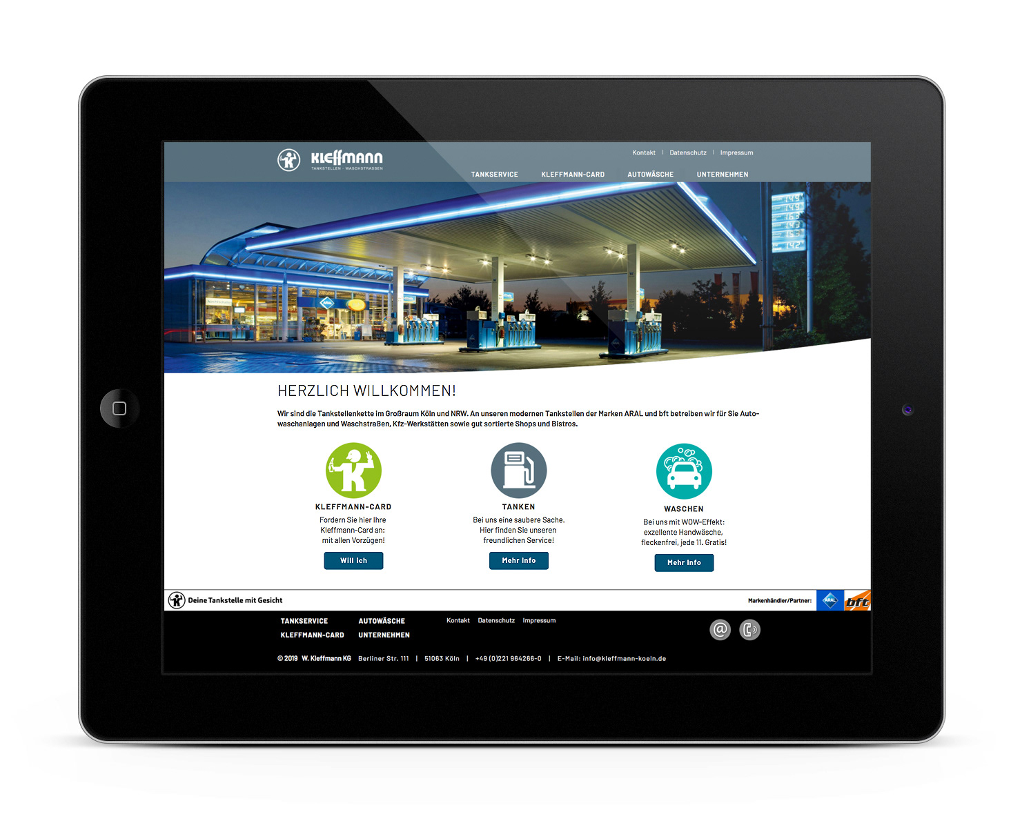 Website der Kleffmann KG, Homepage | berensdesign
