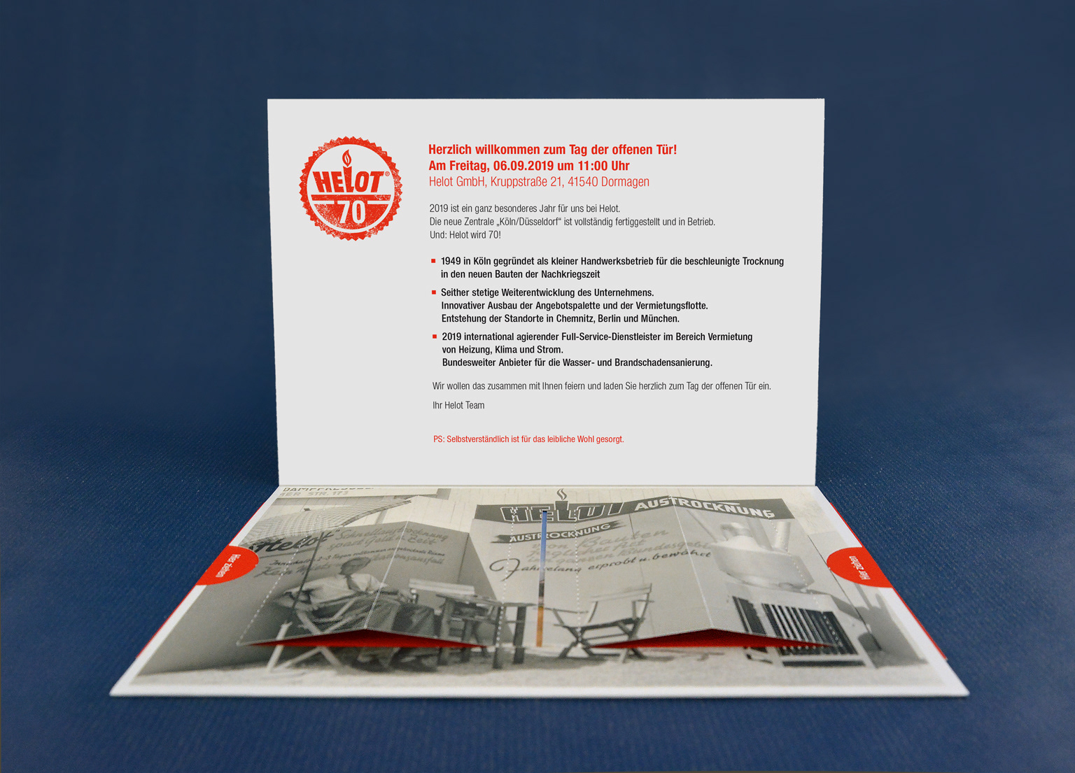 Einladung zum Tag der offenen Tür, 70 Jahre Helot.