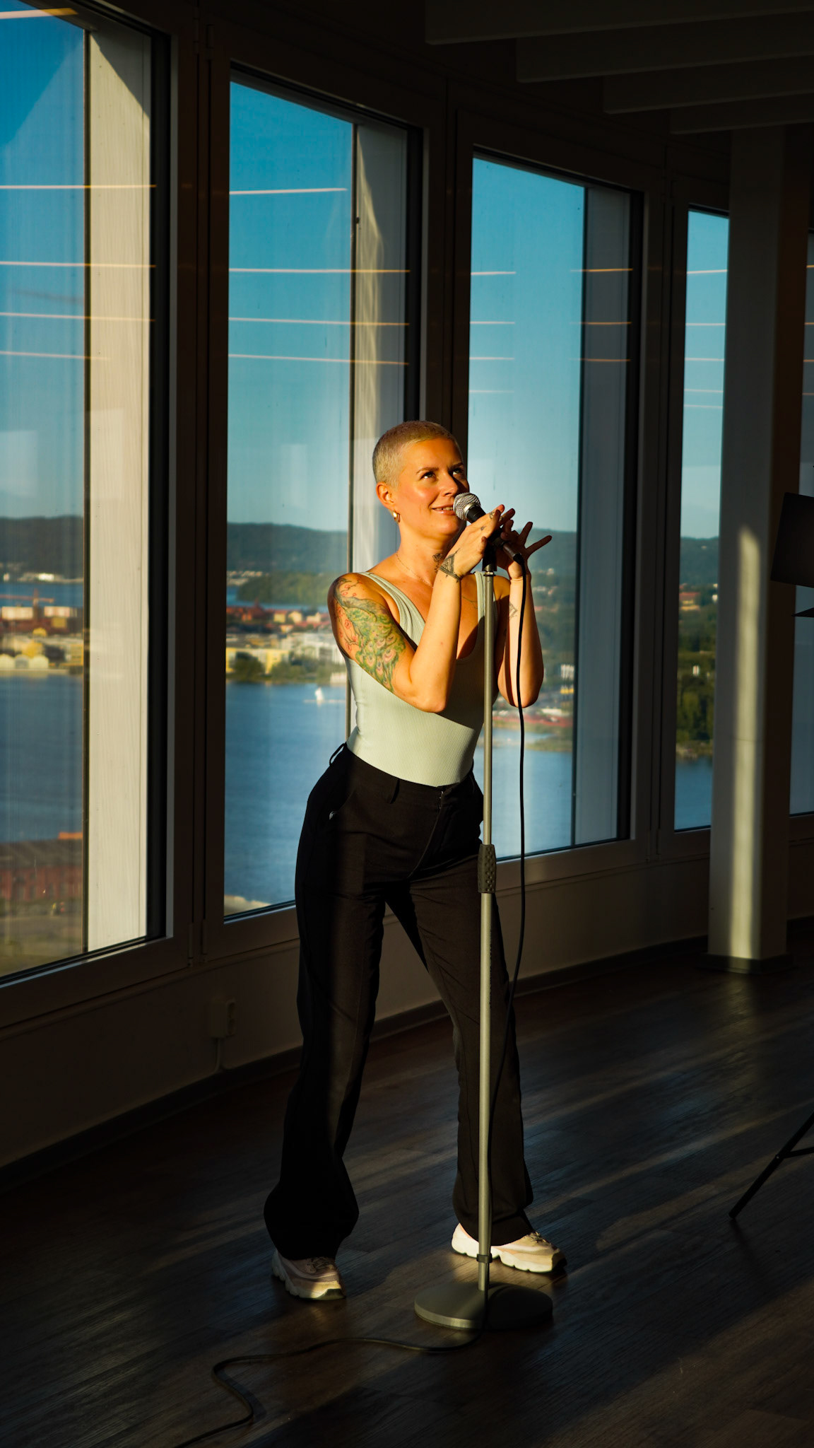 Woman in Microphone