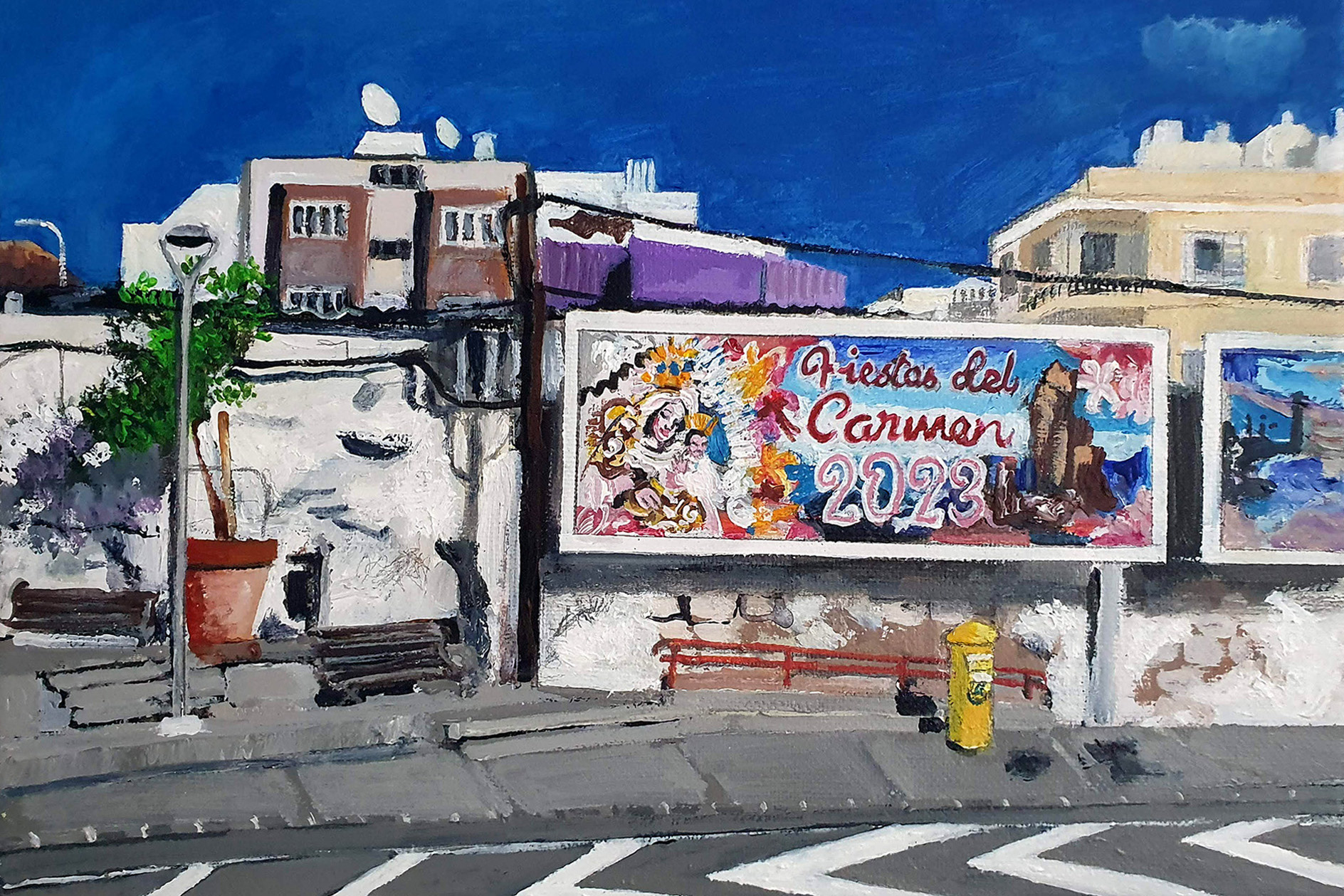 Fiestas del Carmen poster on Calle Naval
