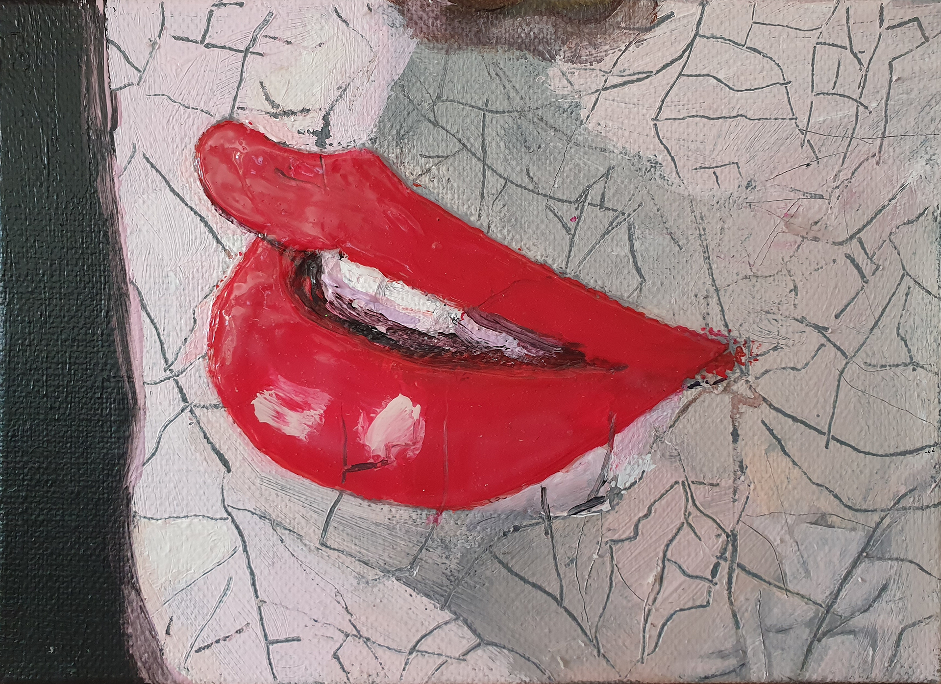 'Hot red glossy' after Girl with a Pearl Earring